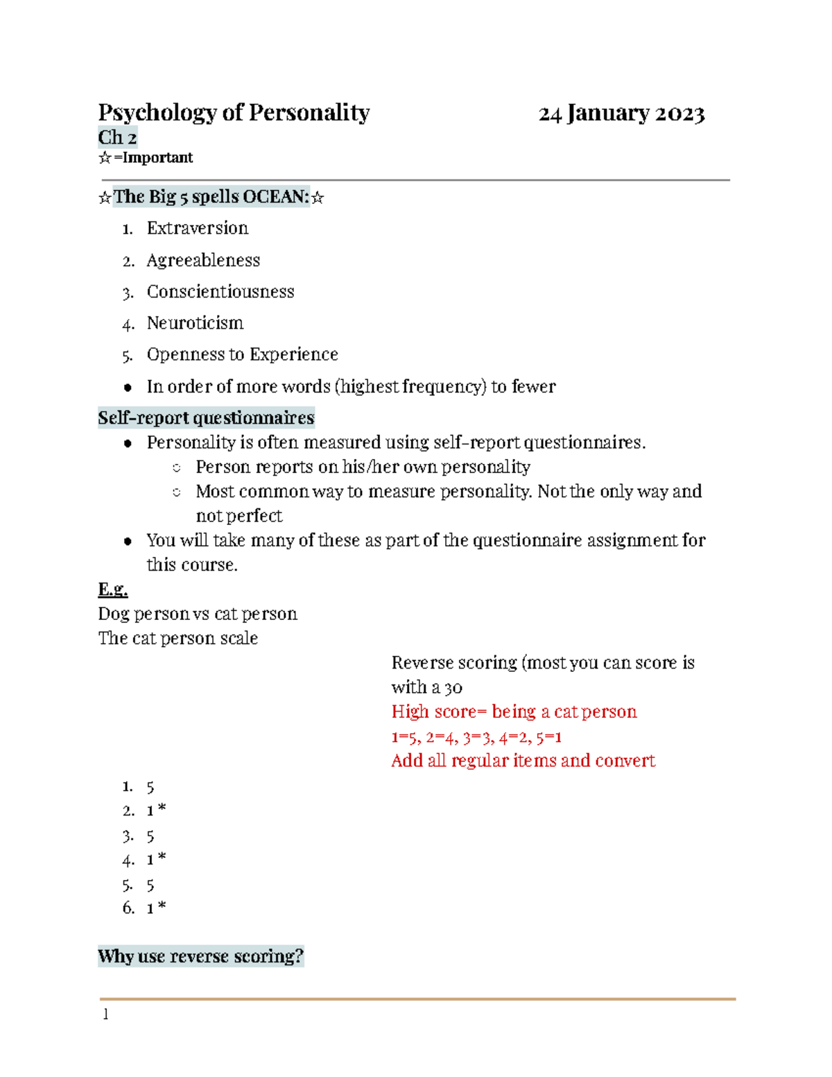 PSY 351 CH 2 - Hope This Helps! - Psychology Of Personality 24 January ...