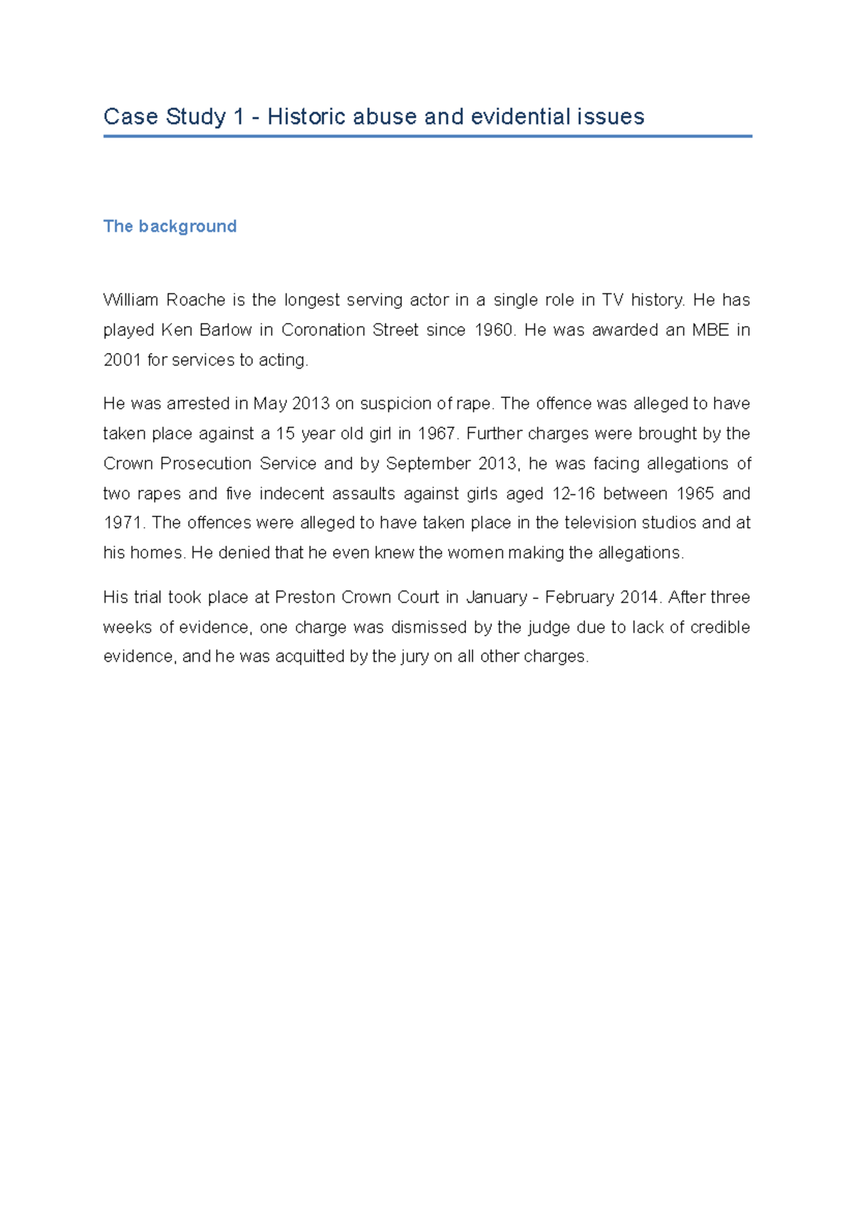 Preston Law Trail Case Study 1 - historic abuse cases - Case Study 1 ...