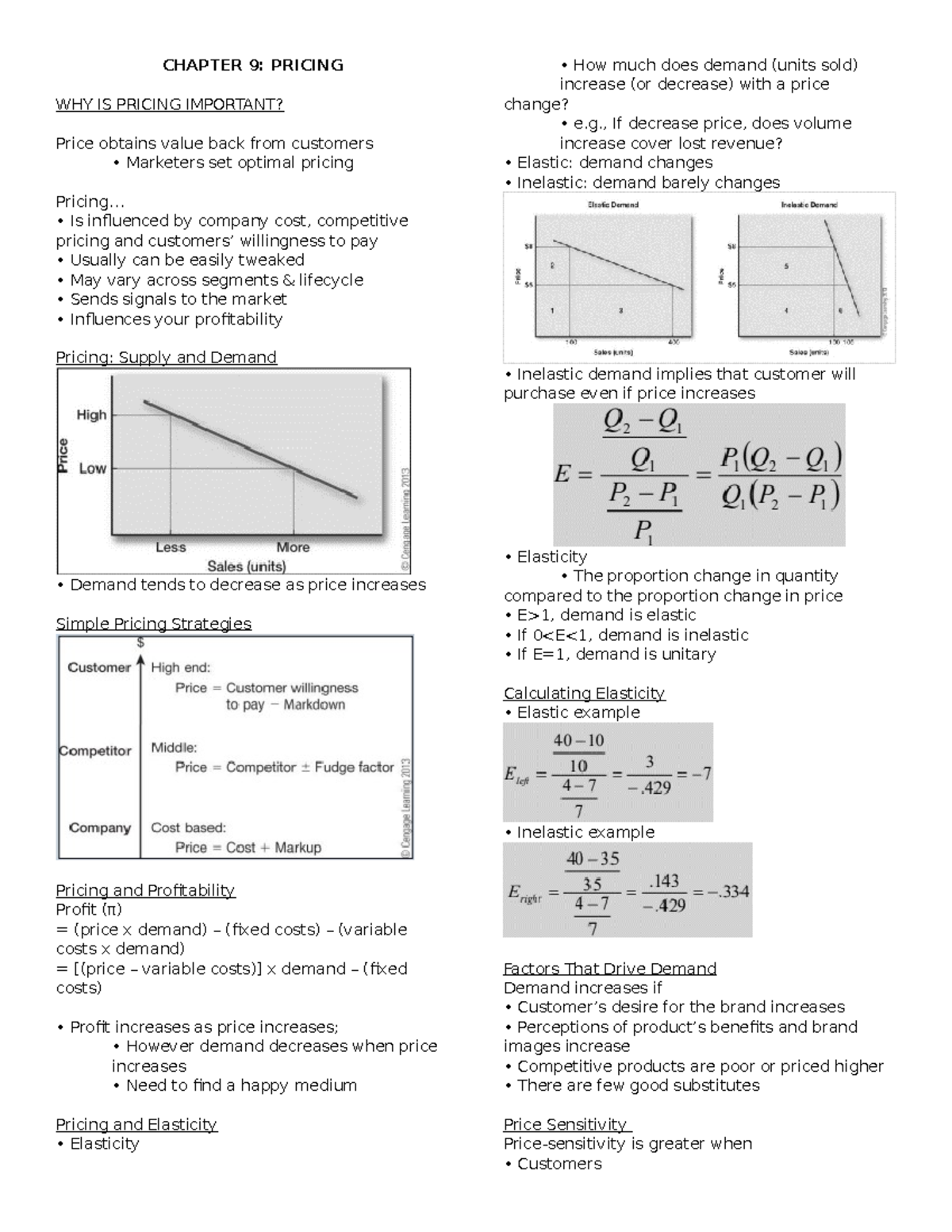 MARKETING management - CHAPTER 9: PRICING WHY IS PRICING IMPORTANT ...