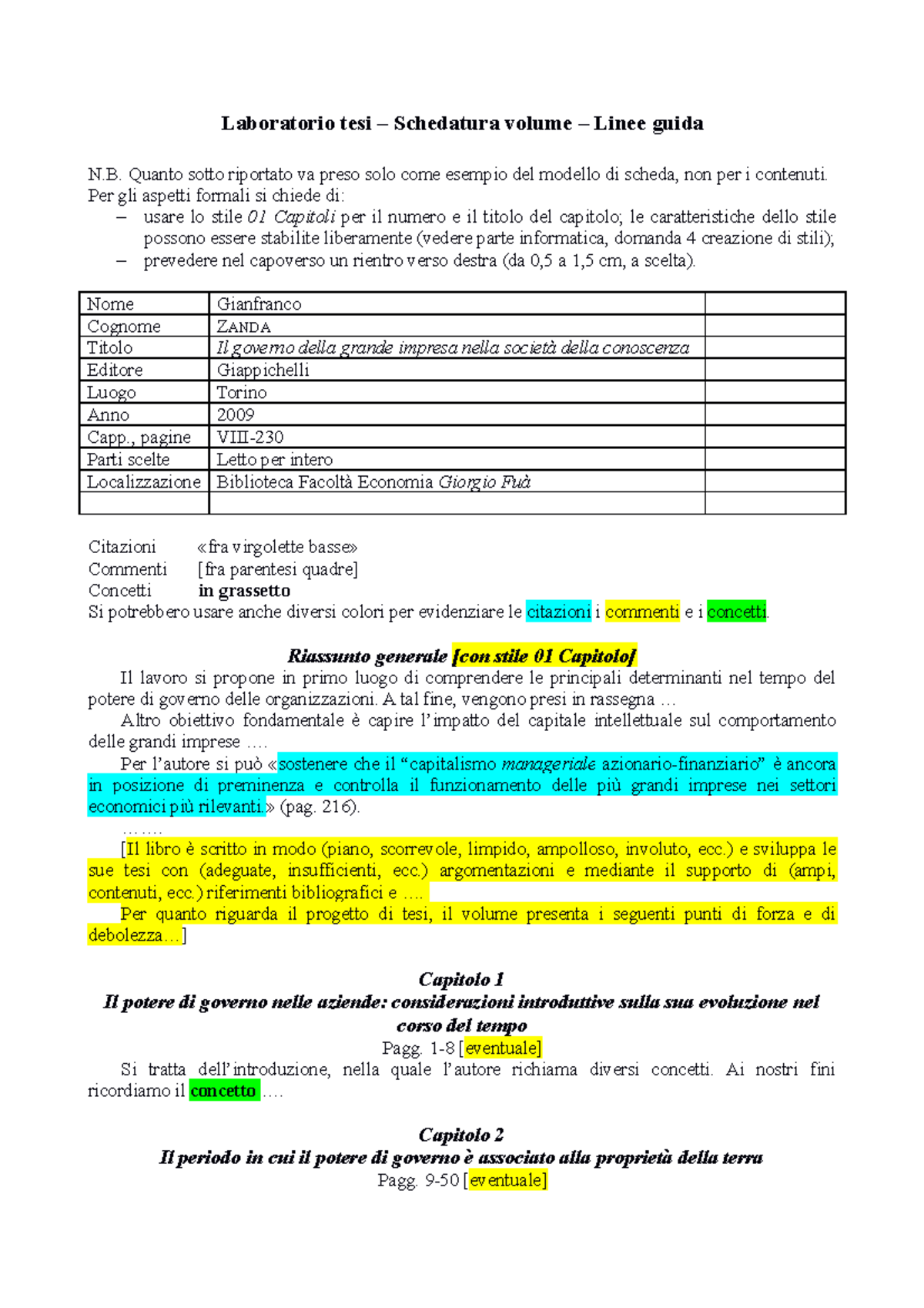 Schedatura Linee Guida Ver 11 04 2023 Laboratorio Tesi Schedatura 