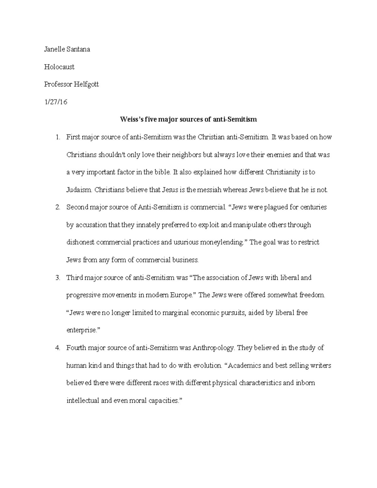 Holocaust assignment janelle santana holocaust professor helfgott 1