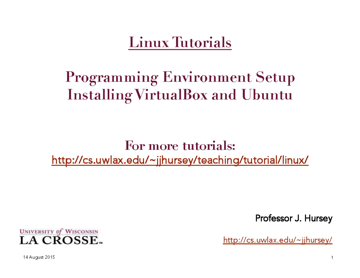 linux programming environment setup - Linux Tutorials! ! Programming ...