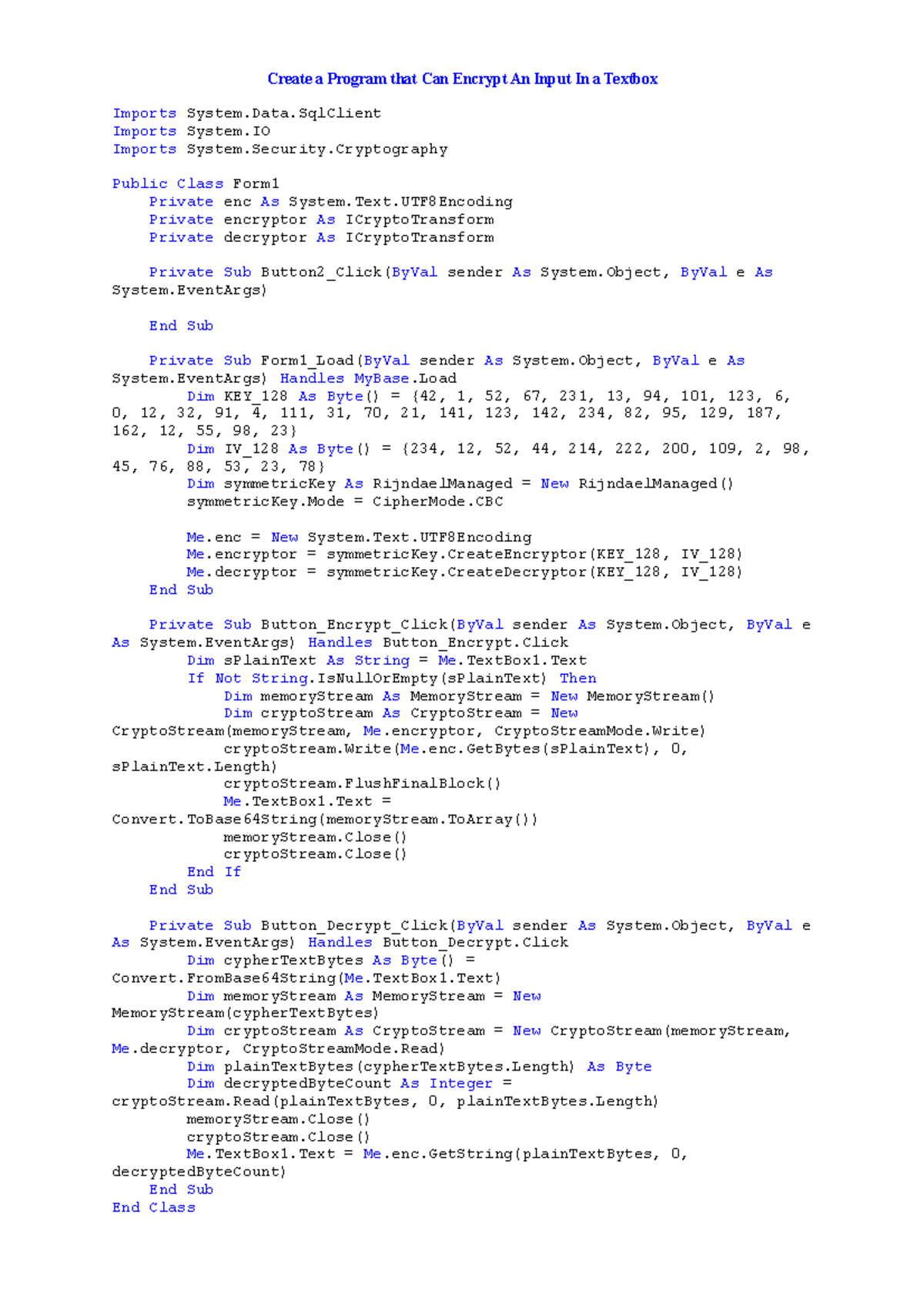 Encrypt - This file is for educational purposes only. - Create a ...
