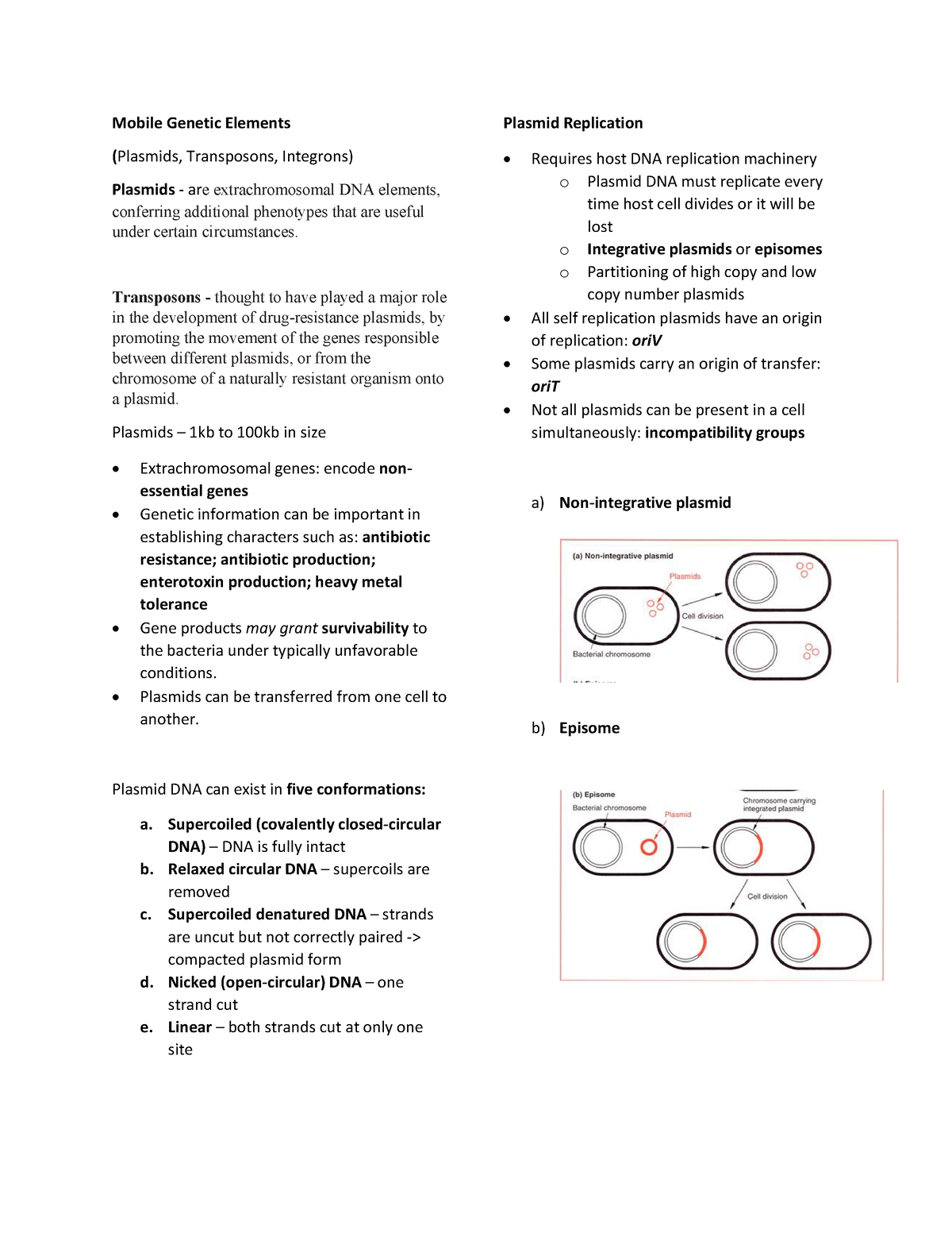 MCB 148 Notes on Mobile Genetic Elements - Mobile Genetic Elements ...