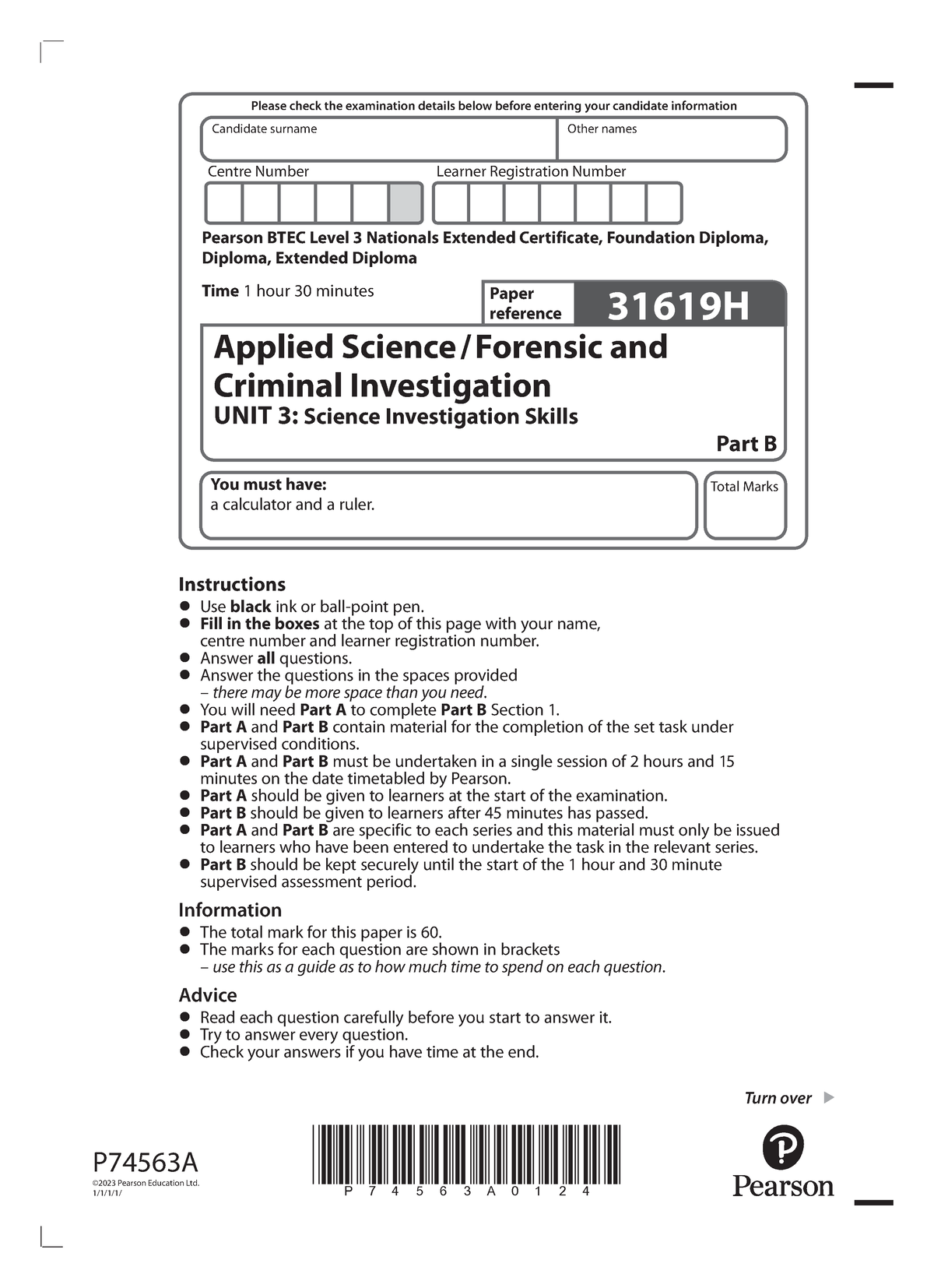 Unit 3 mock - Enzymes and Circuits Part B - P74563A0124 Turn over ...