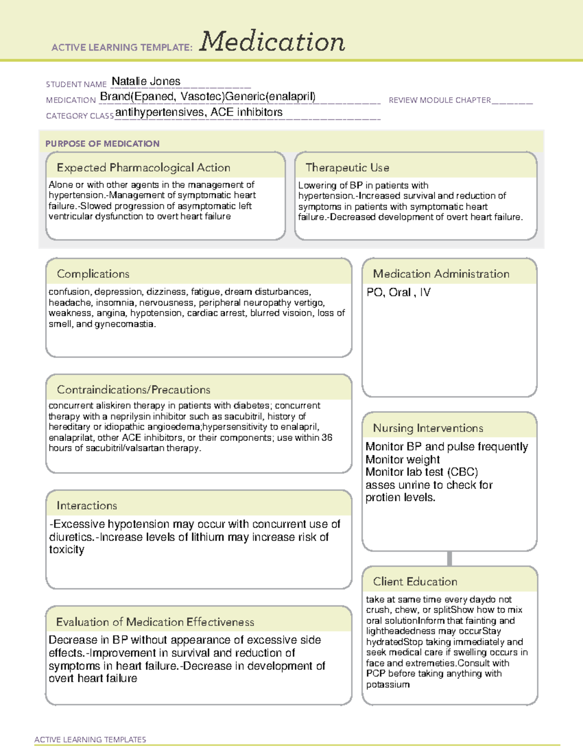 Enalapril med temp5 medication temp ACTIVE LEARNING TEMPLATES