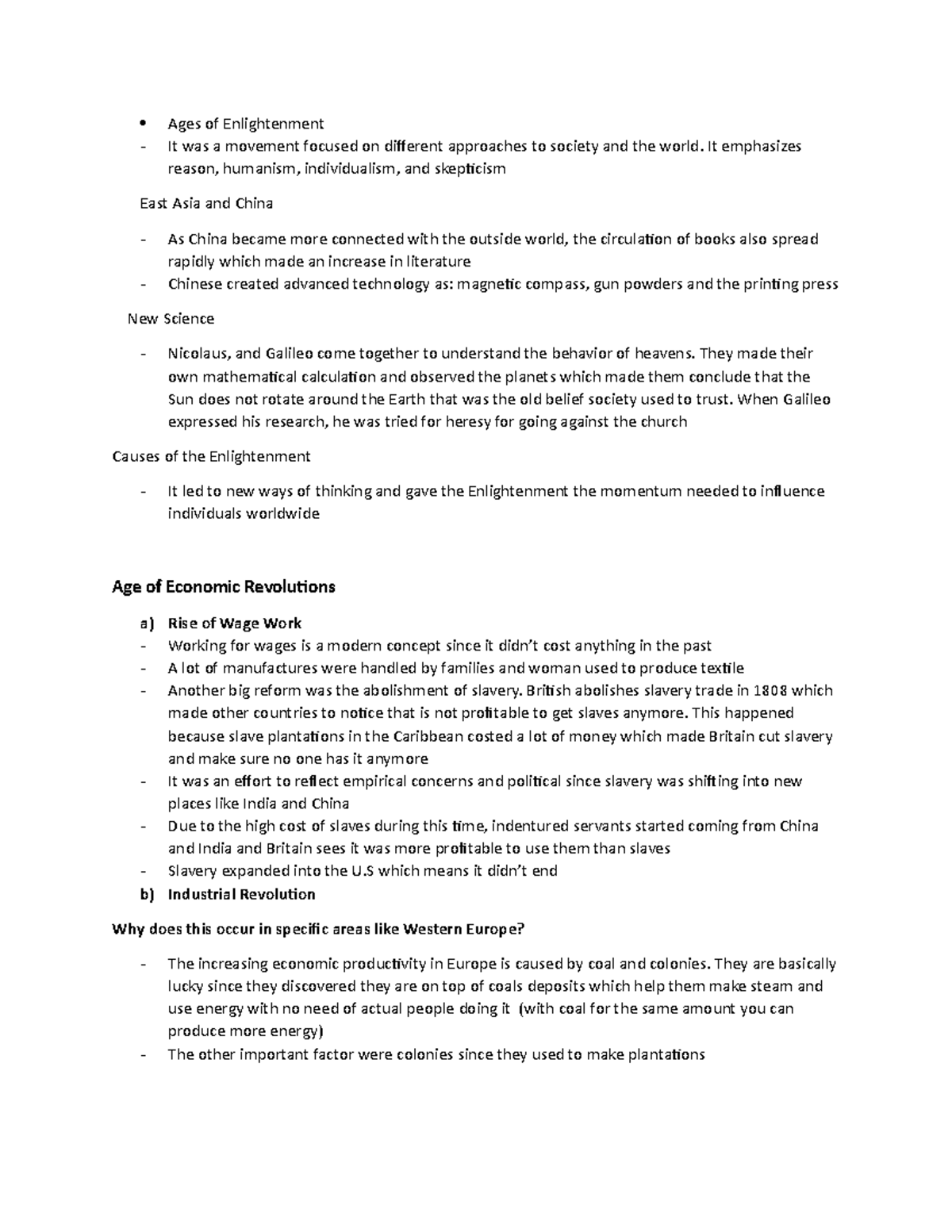 His exam 2 - It's a summary for the second in Mark Rice class - Ages of ...