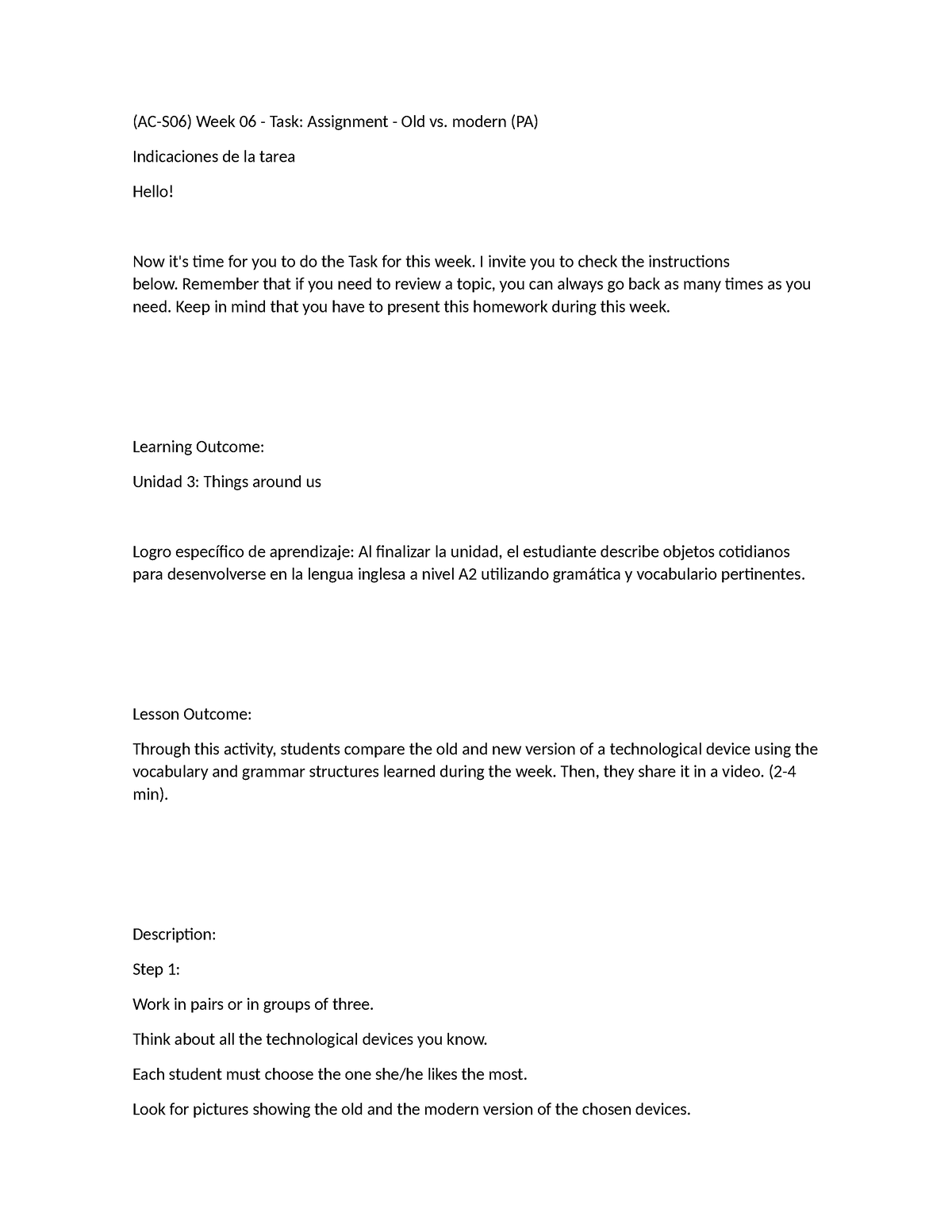 (acv s06) week 06 task assignment old vs. modern (pa)