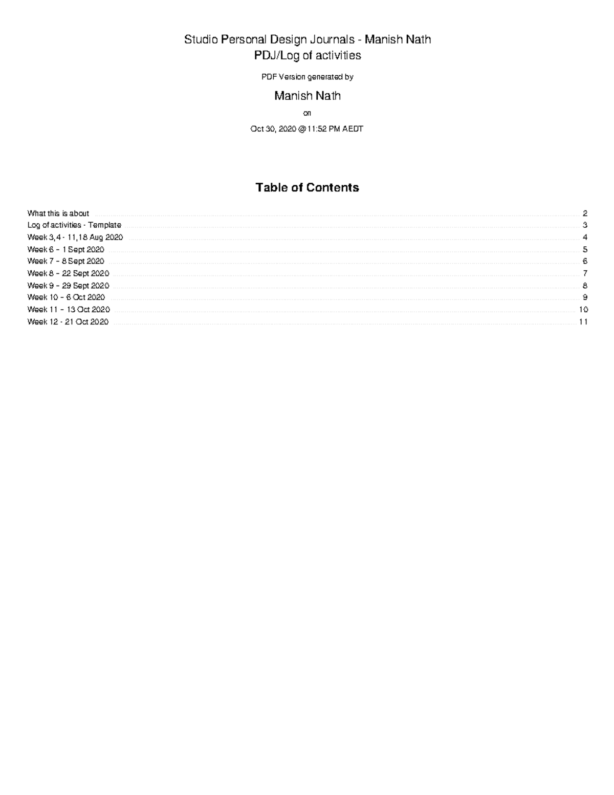 PDJ - journal pt1 - Studio Personal Design Journals - Manish Nath PDJ ...