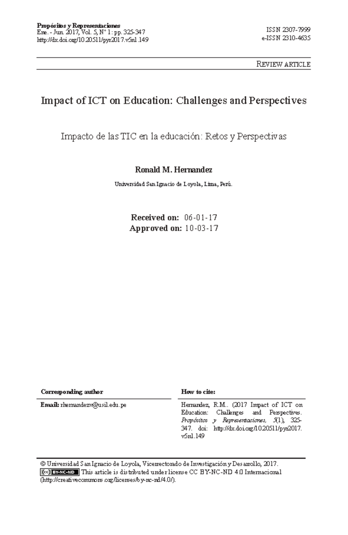 EJ1139346 - Summarize - Review aRticle Impact of ICT on Education ...