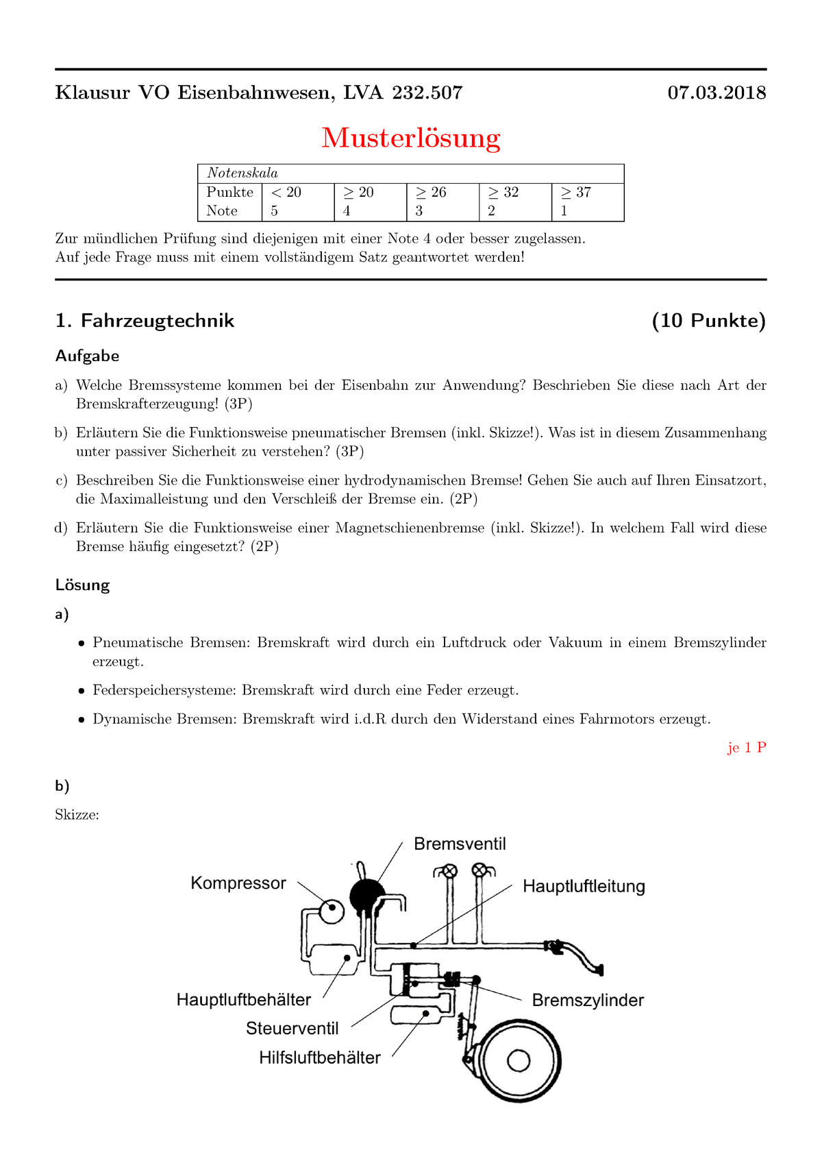 Klausur M Rz Fragen Und Antworten Klausur Vo Eisenbahnwesen Lva