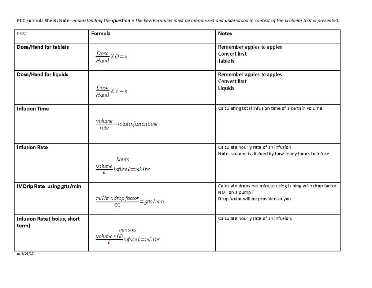 formula-sheet-nursing-calculations-pcc-formula-sheet-note