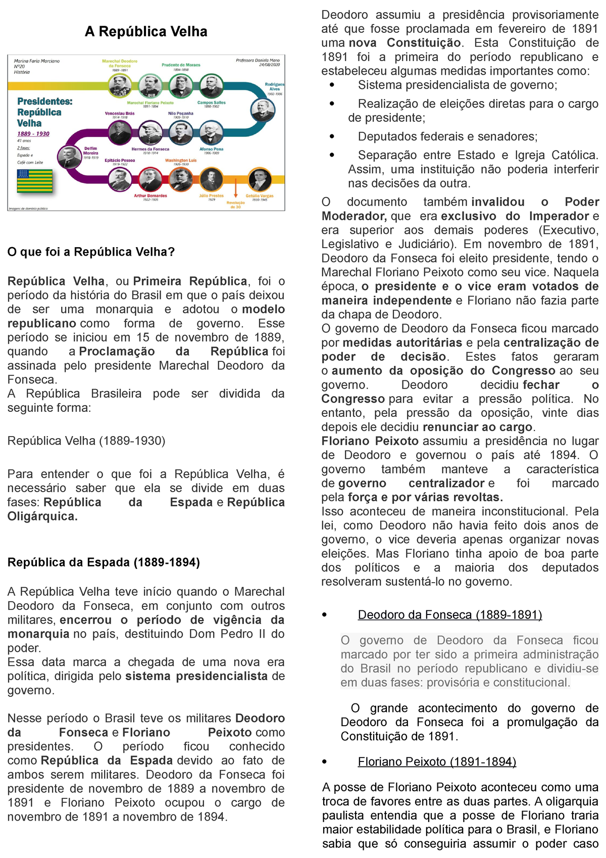 A República Velha - MATERIAL PARA AULA - A República Velha O Que Foi A ...