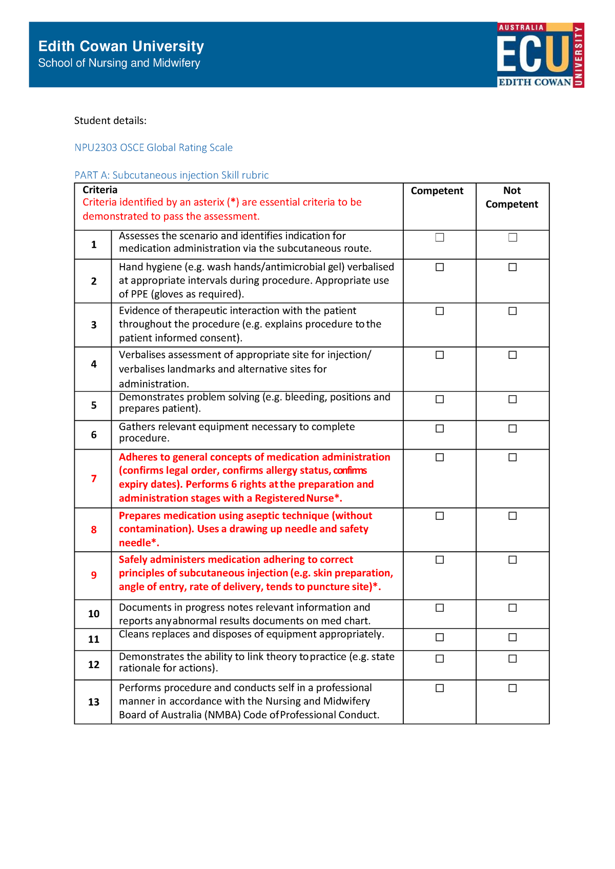 OSCE+GRS+ Ansat+NPU2303+final+2023 - School of Nursing and Midwifery ...