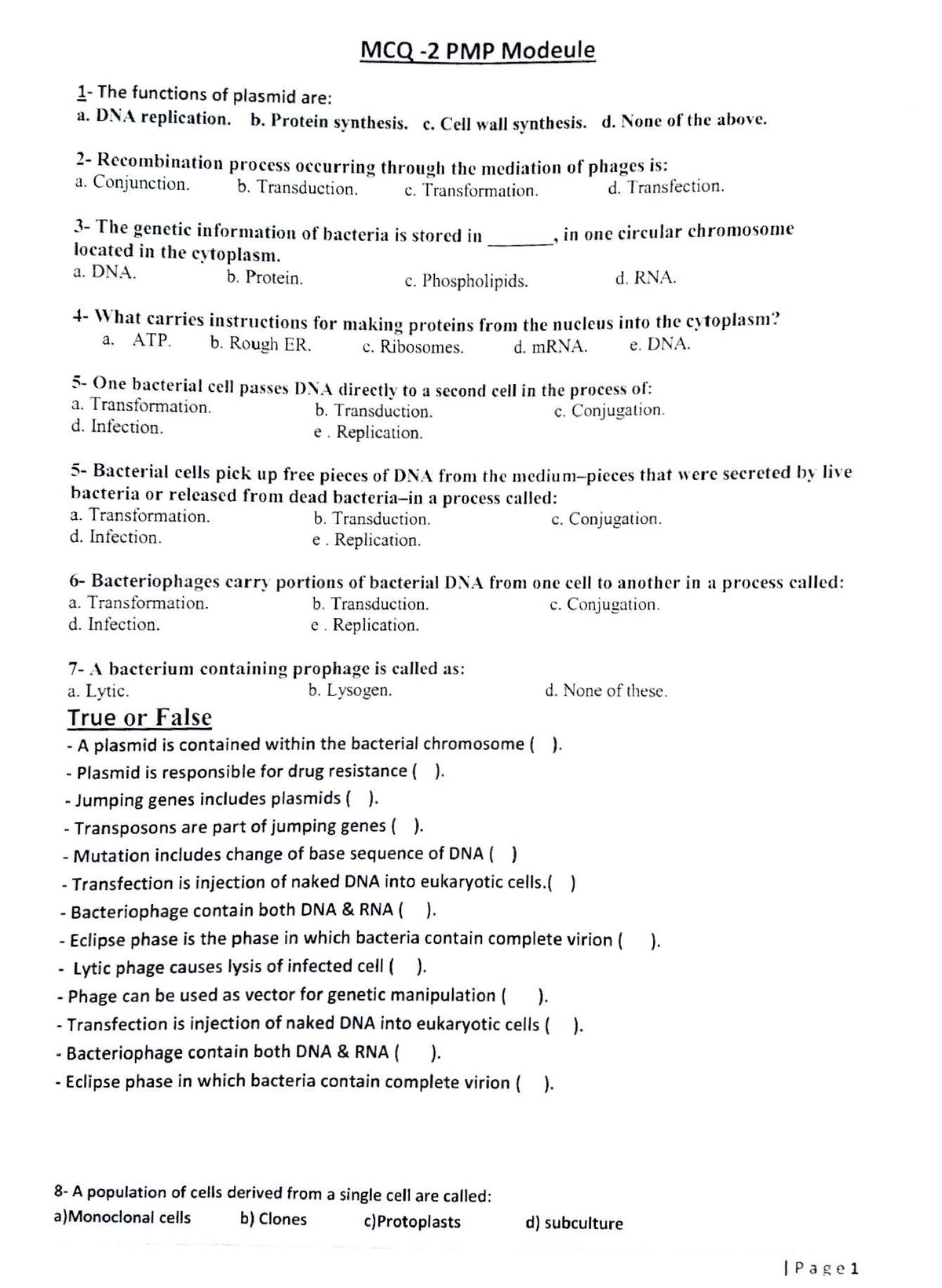 Mcq Micro Mcqs With Answers Mcq 2 Pmp Modeule 1 The Functions Of