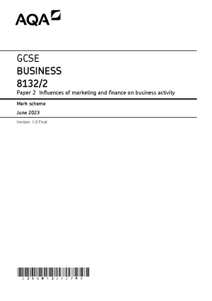 Gcse Business Aqa Paper 1 Influences Of Operations And Hrm On Business Activity May 2023 Mark Gcse Business Aqa Paper 1 Influences Of Operations And Hrm On Business Activity May 2023 Mark