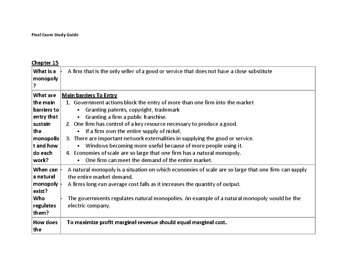 Final Exam Study Guide ECO 2023 Slattery - Warning: TT: undefined ...