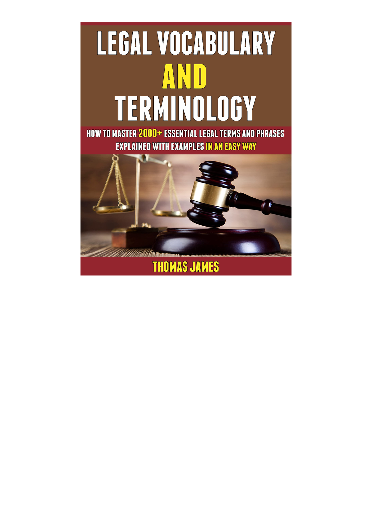 Pdf Read Online Legal Vocabulary And Terminology How To Master 2000 ...