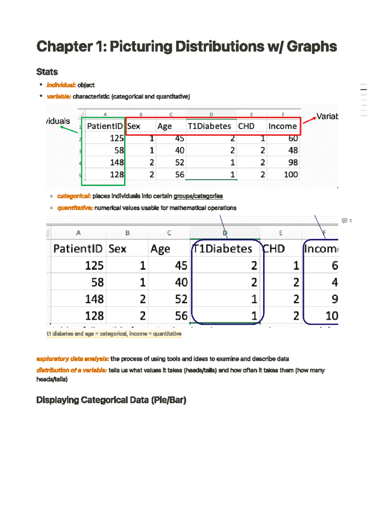 Chapter 1 Picturing Distributions w Graphs - 3 259 4 46 5 9 5 6 7 Key ...