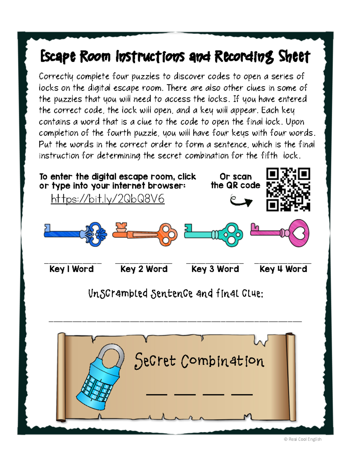 Student Copy Level B Medium Difficulty Puzzle - Correctly complete four ...