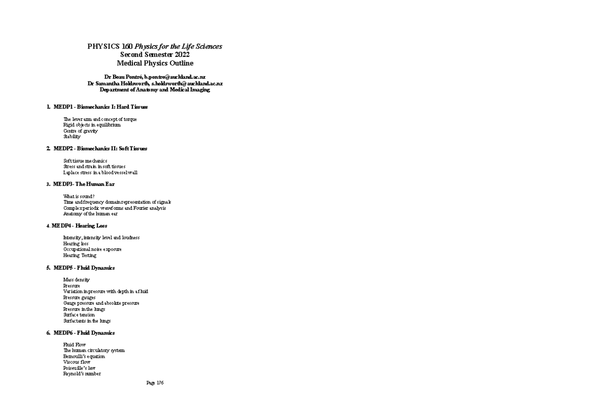 5. medical physics Lecture guide for this section in the 2022 version. PHYSICS 160 Physics