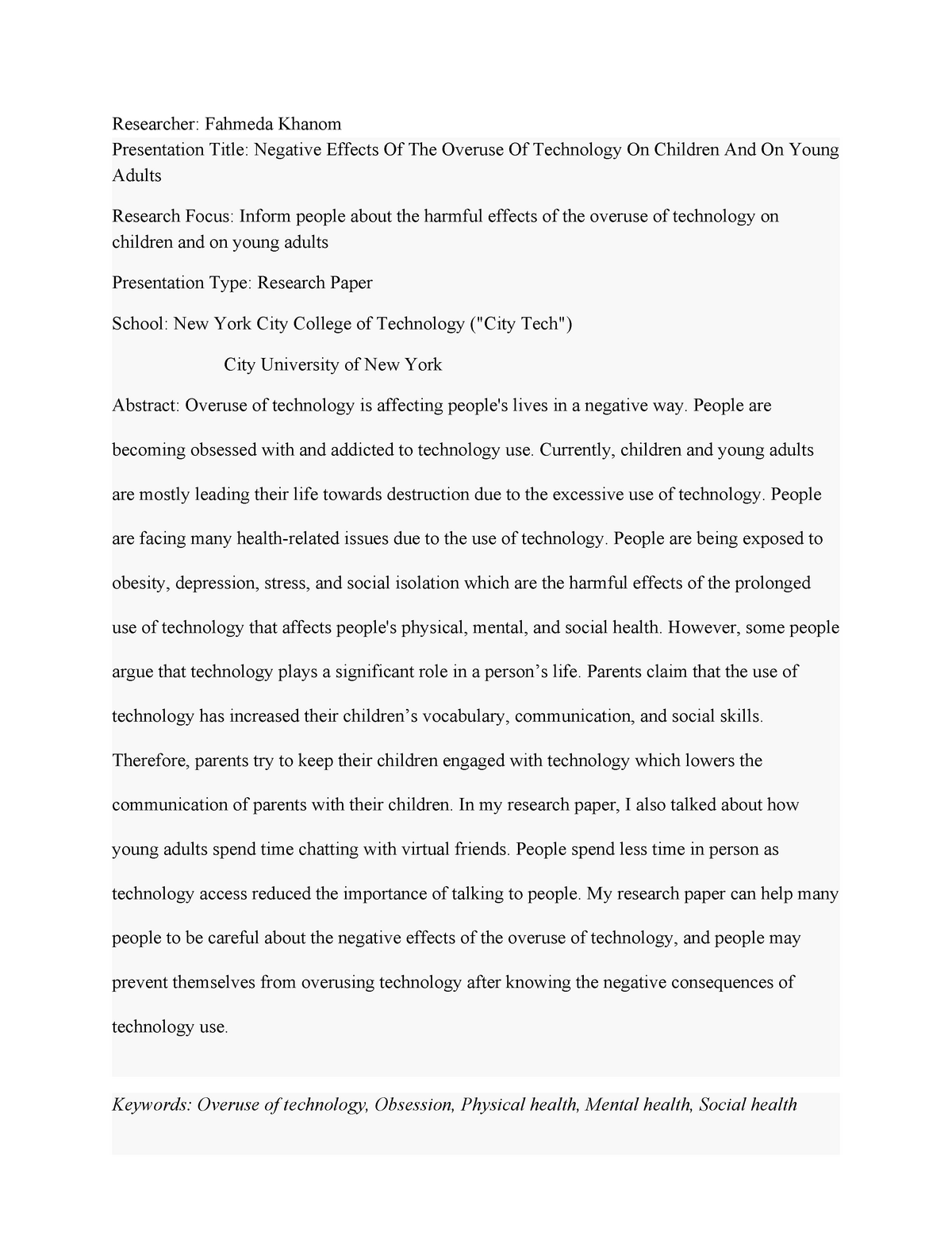 research paper on technology topics