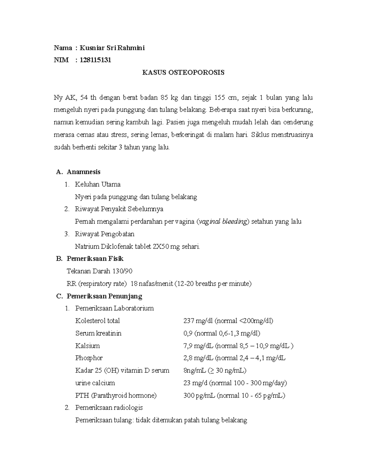 Kasus osteoporosis examples of disease case study questions and