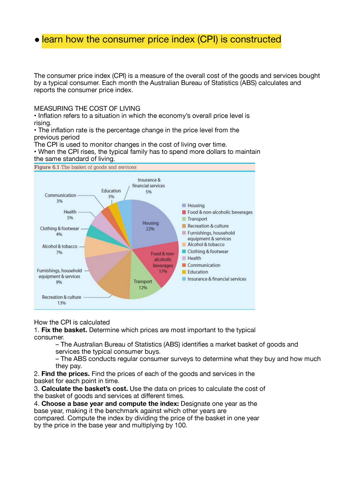 Week 3 (ch 25) - Week 3 Notes - Learn How The Consumer Price Index (CPI ...