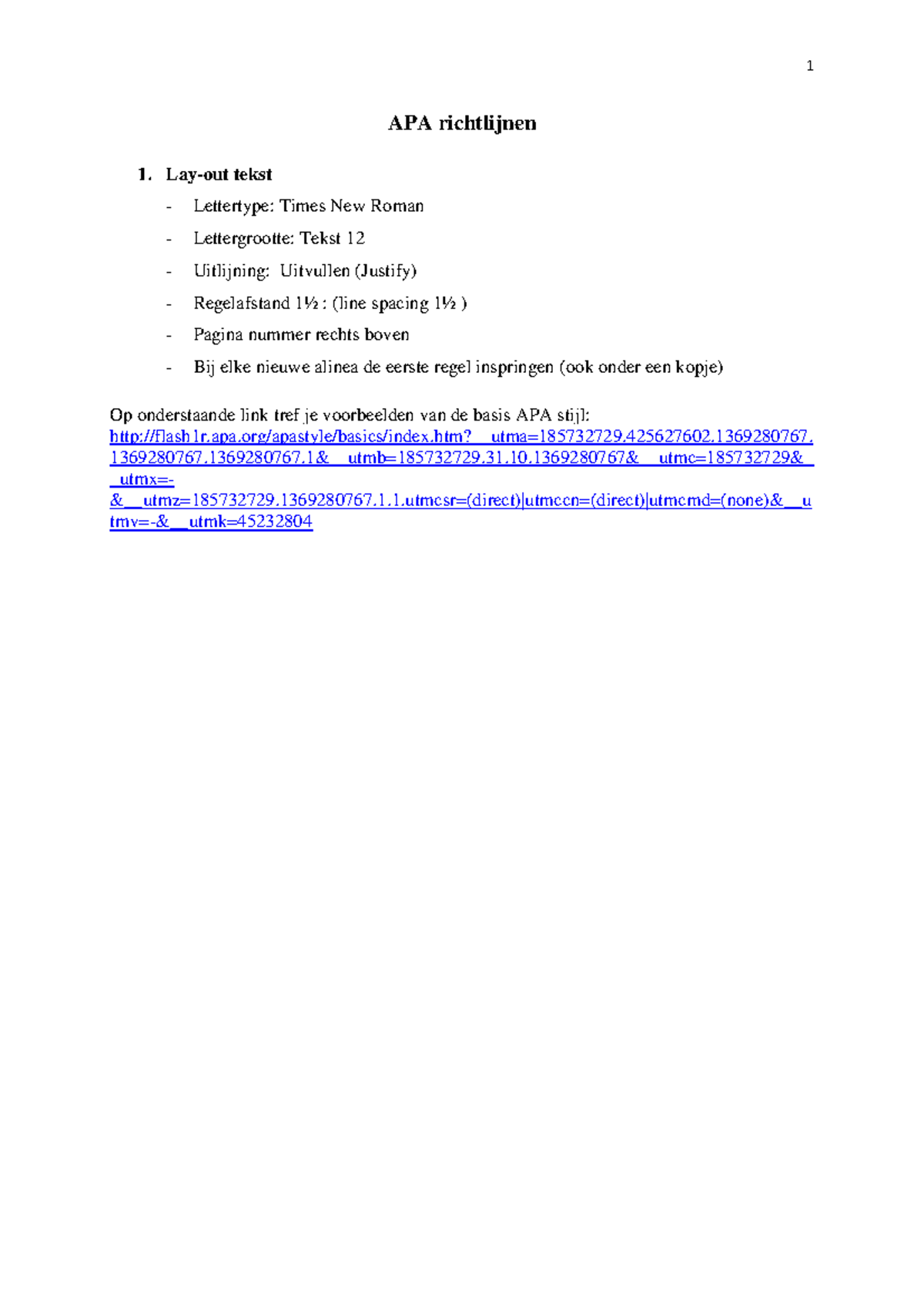 Apa richtlijnen te gebruiken A1OA Onderzoeken en