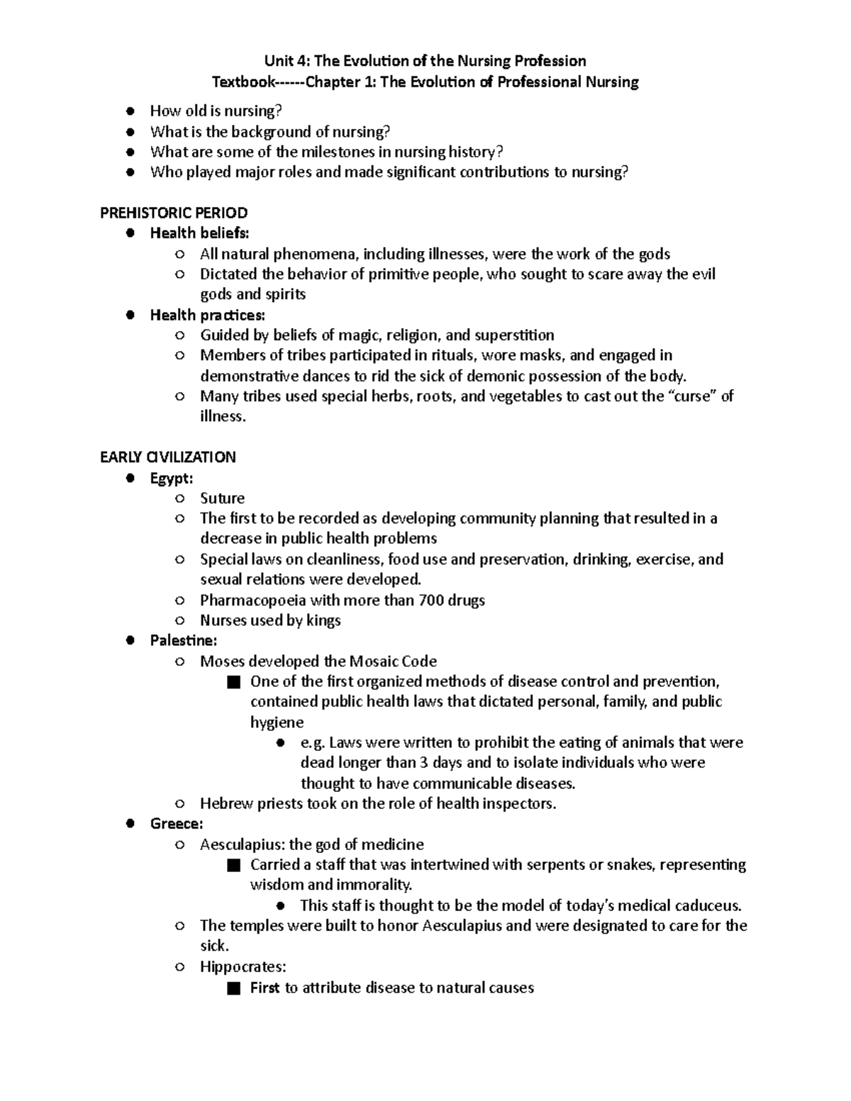 Unit 4 The Evolution of the Nursing Profession - Many tribes used ...