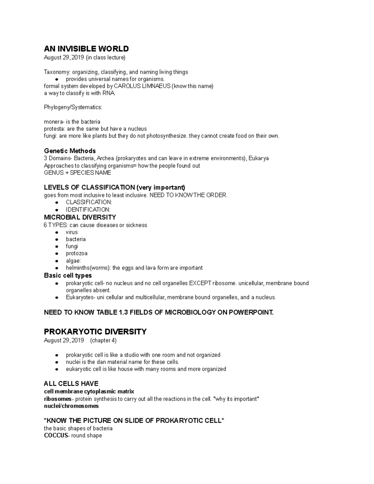 AN Invisible World - Lecture notes 1-9 - AN INVISIBLE WORLD August 29 ...