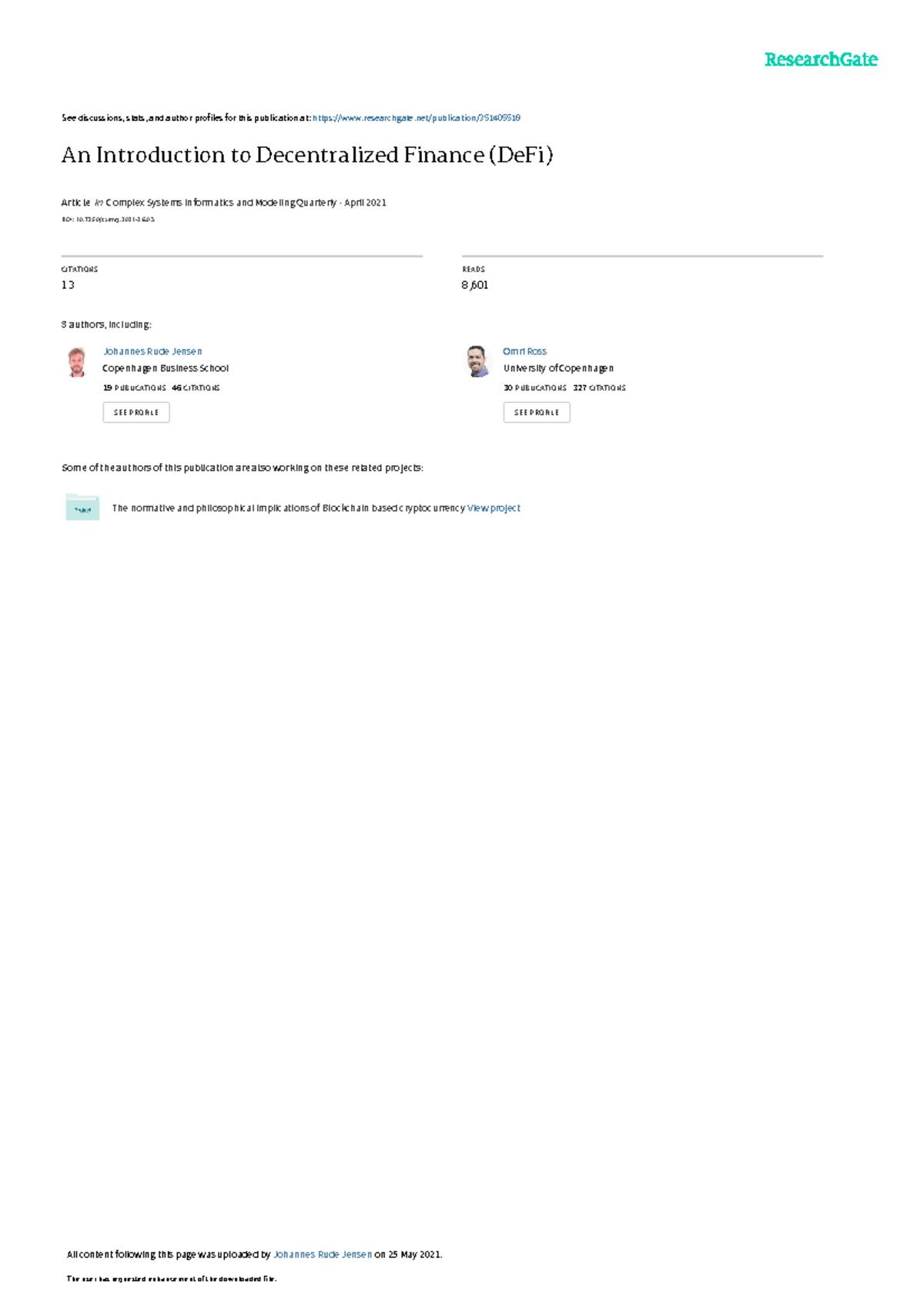 Introduction to De Fi final-1 - See discussions, stats, and author ...