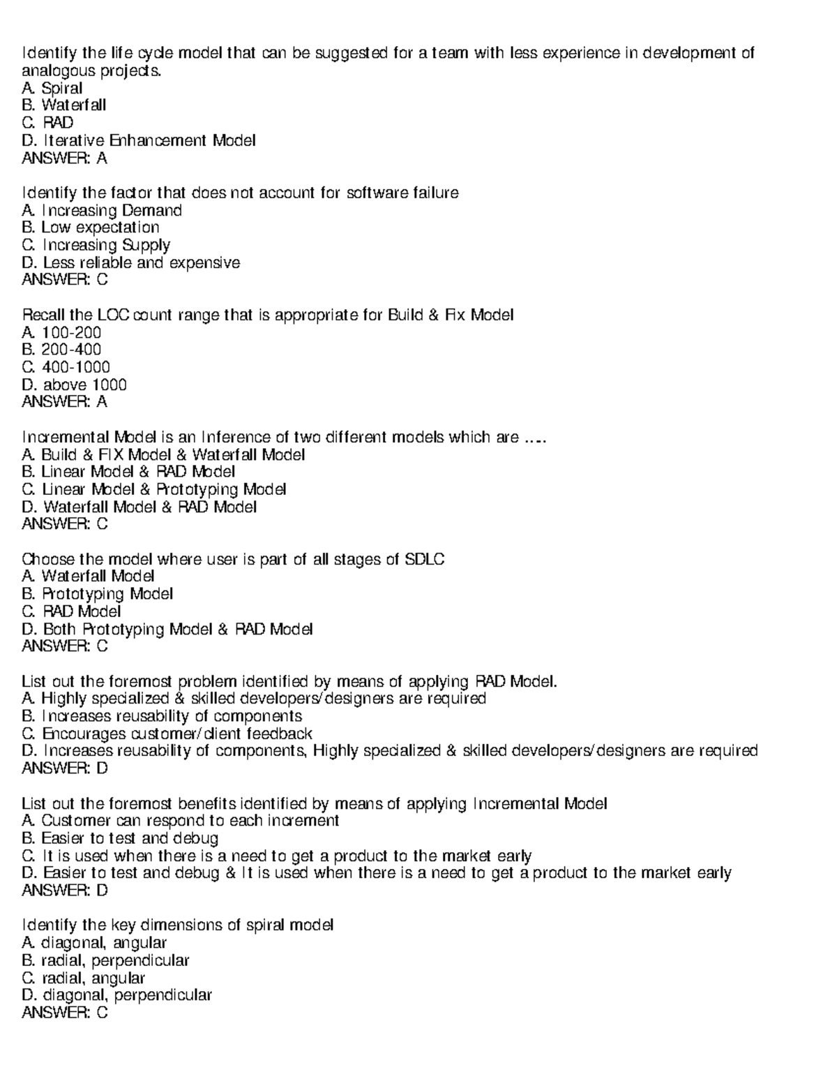 Unit 1 MCQs - Software Project Management (SPM) is a proper way of ...