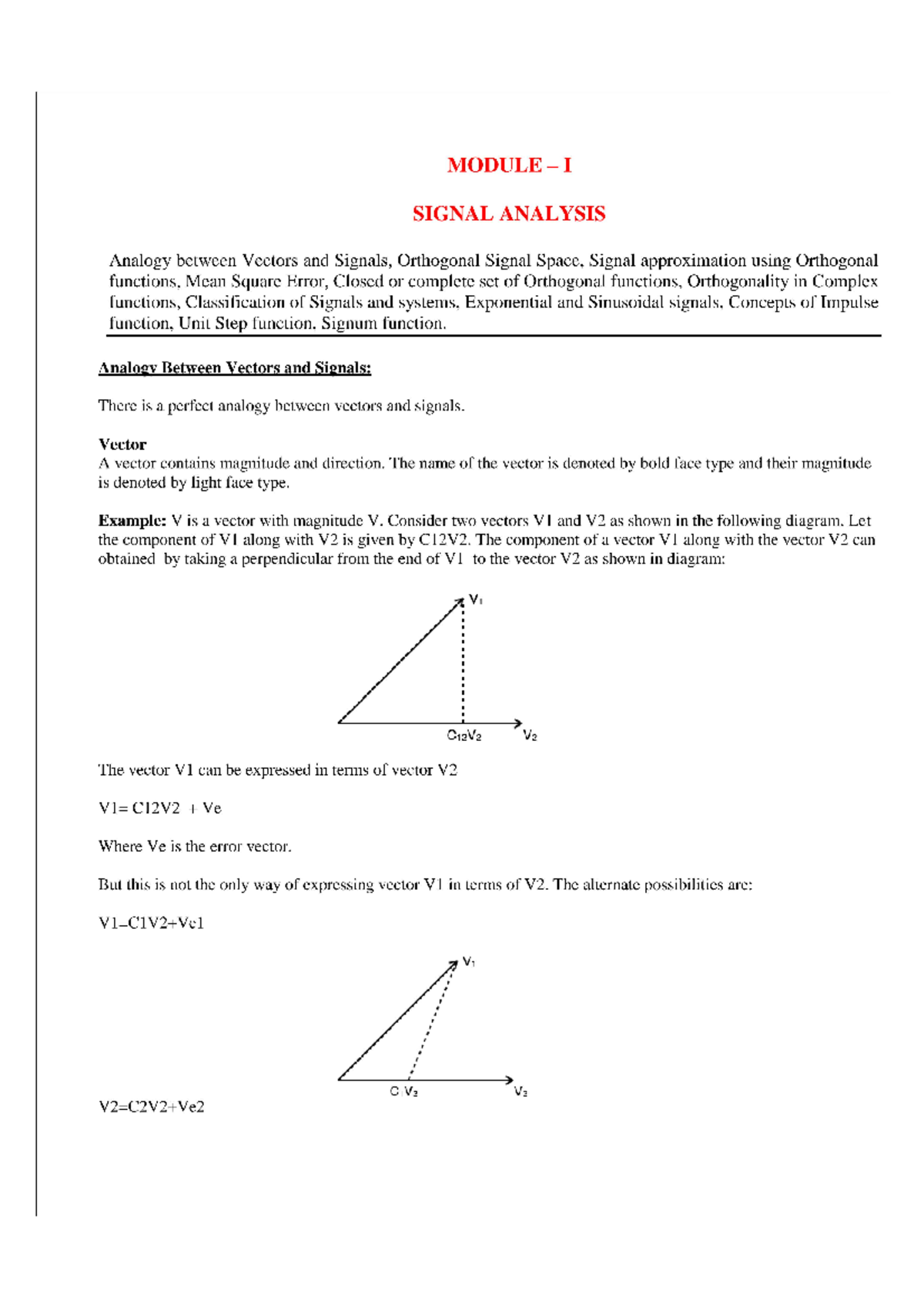 Signal Analysis - Signals And Systems - Studocu