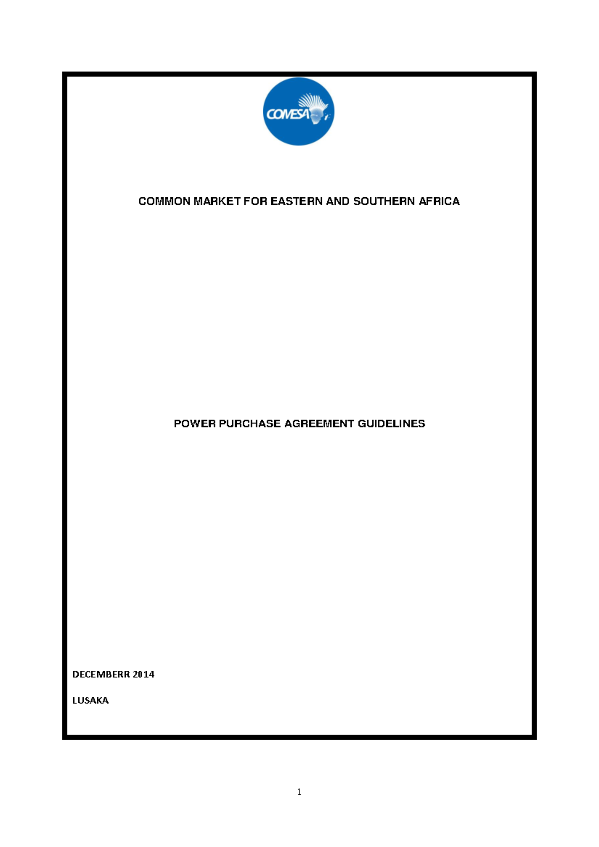 Comesa PPA Guidelines English - COMMON MARKET FOR EASTERN AND SOUTHERN ...