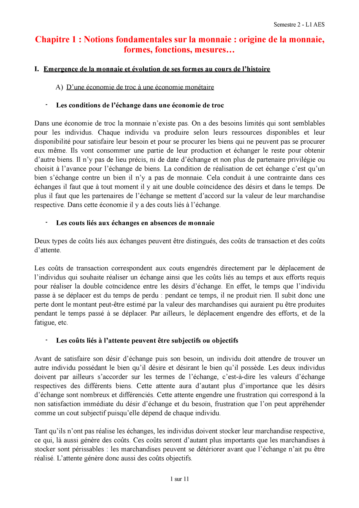 dissertation sur la monnaie ses