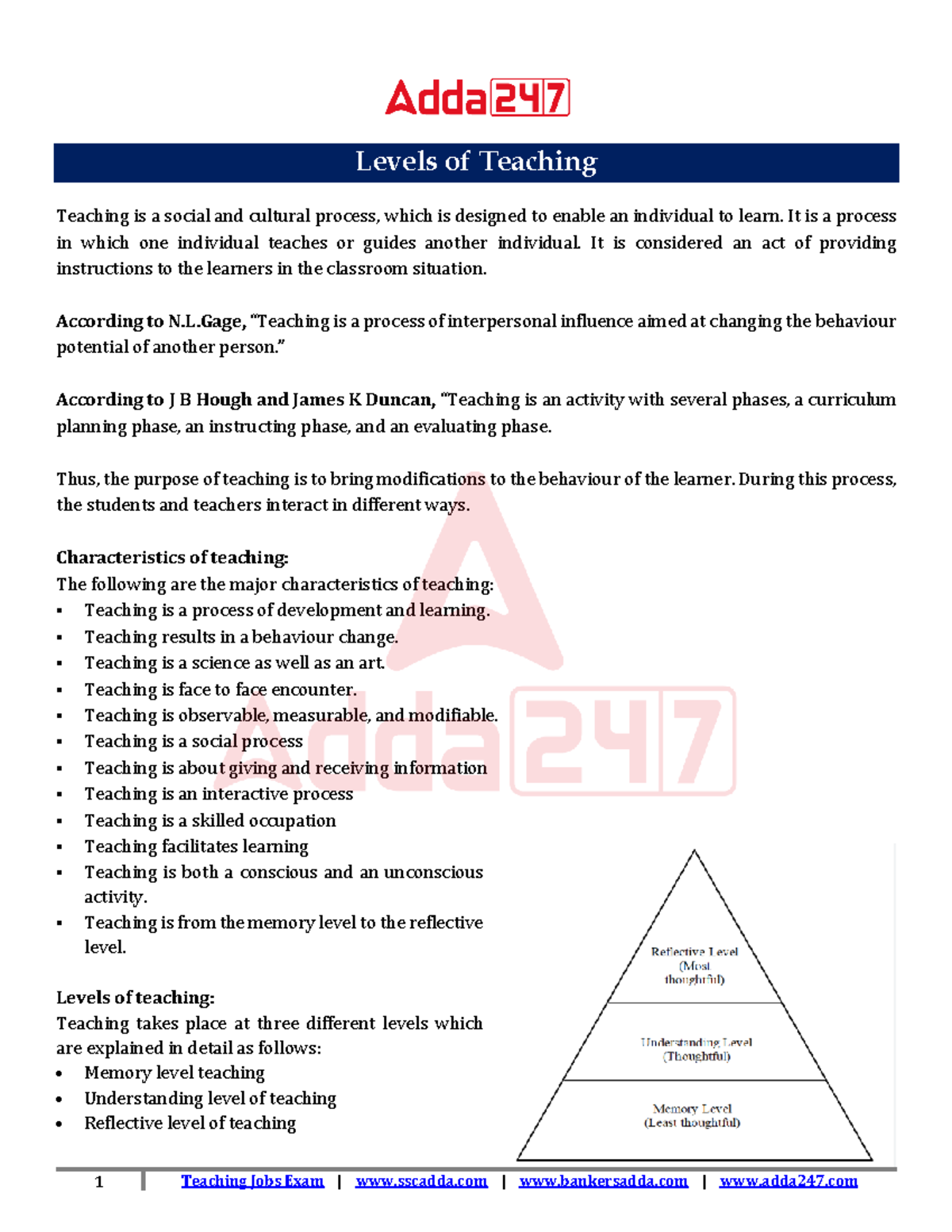 LevelsofTeaching 1 Teaching Jobs Exam sscadda bankersadda