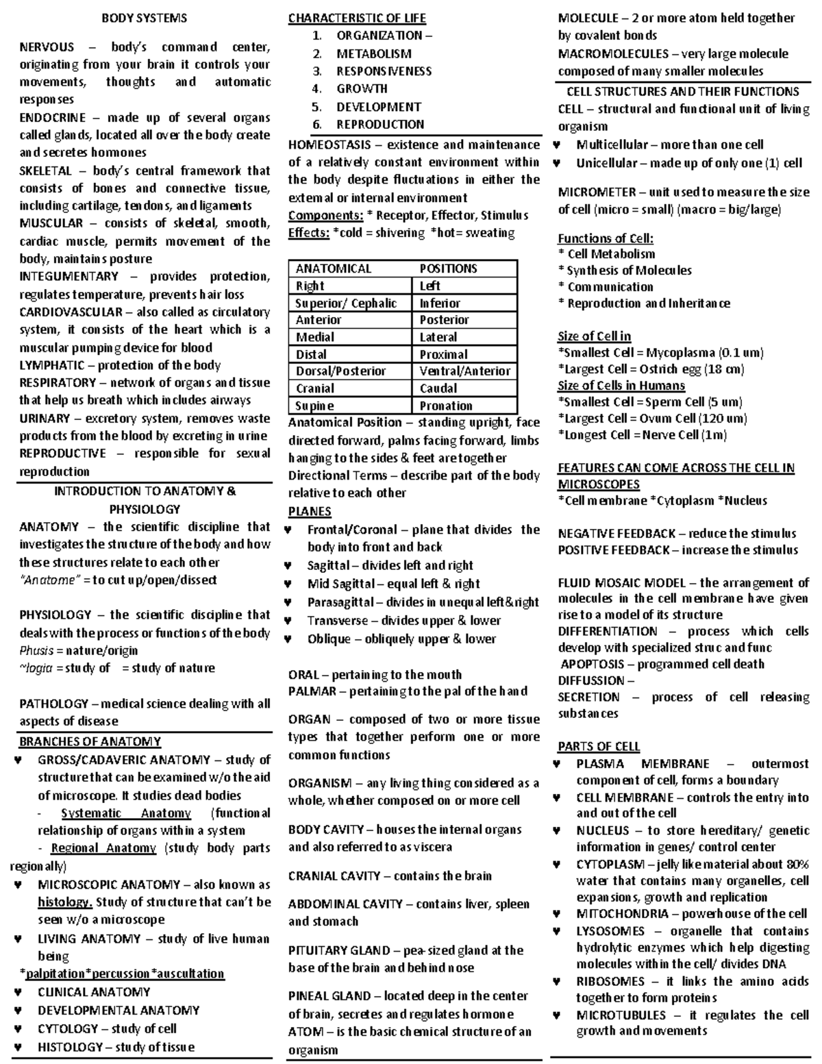 Anaphy Finals - Lecture for ANA 1 and also a reviewer for final exam ...