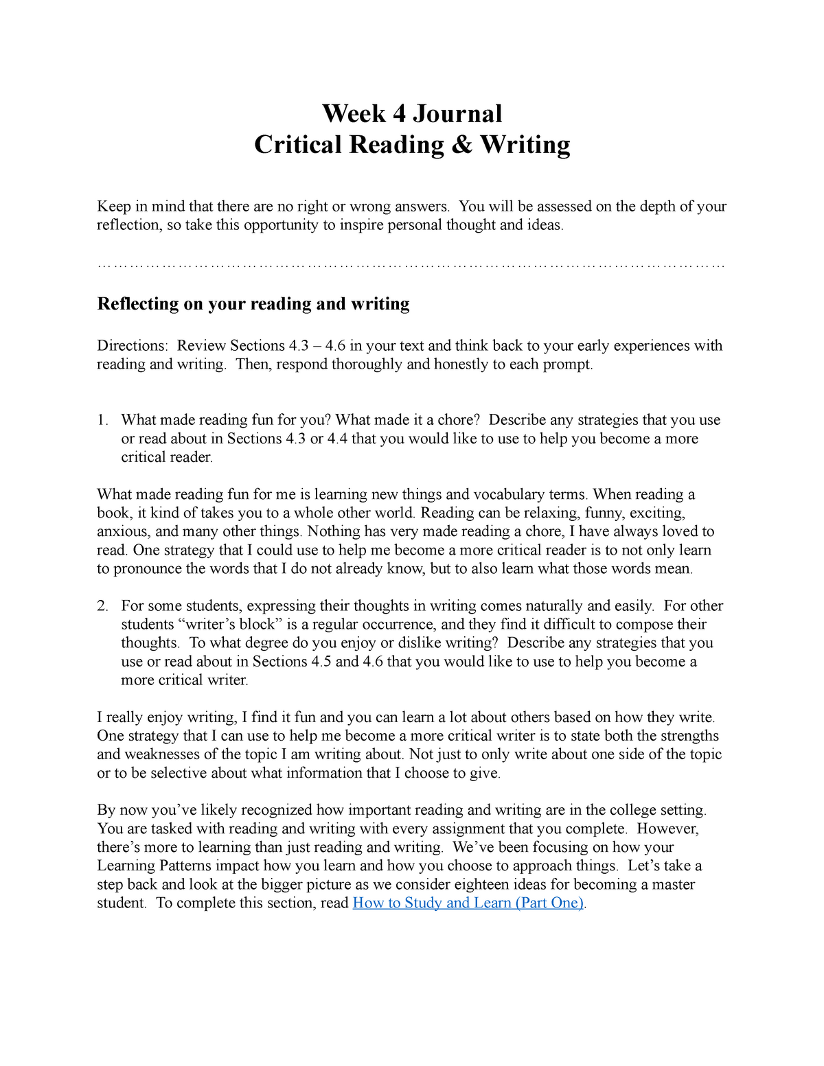 critical reading research paper