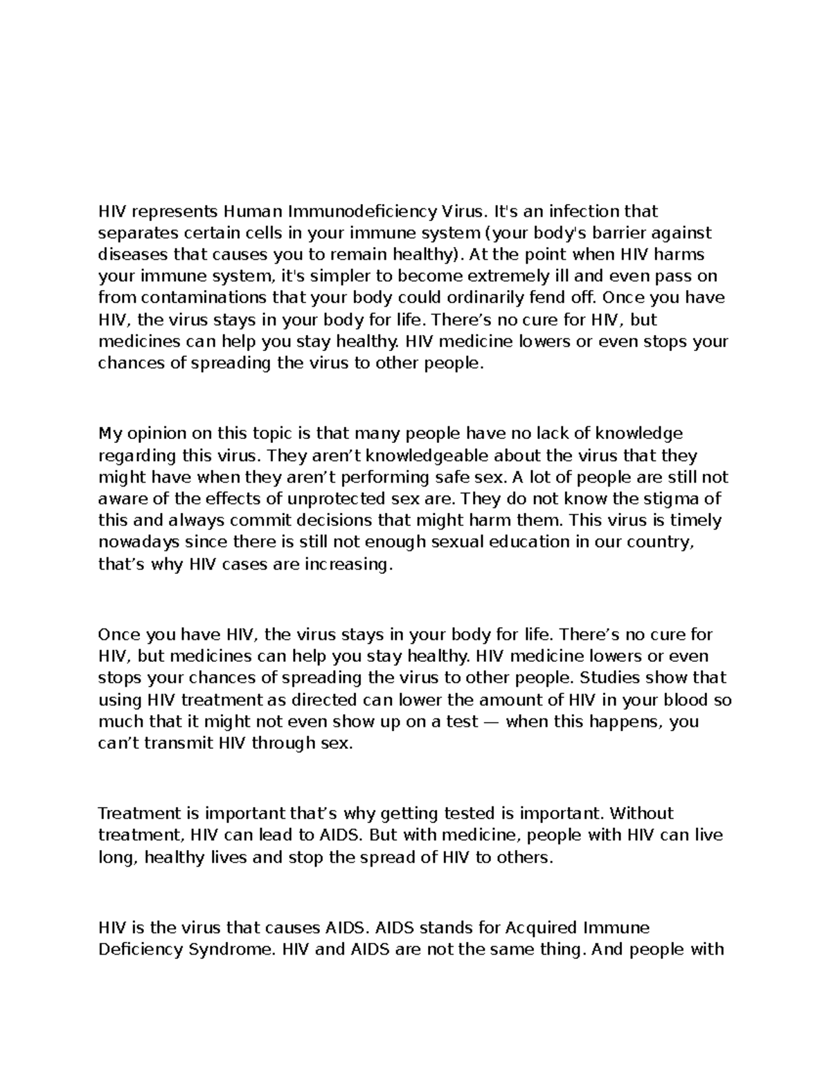 Science Reactionpaper HIV-2 - Integrated Thesis - La Salle - Dasma ...