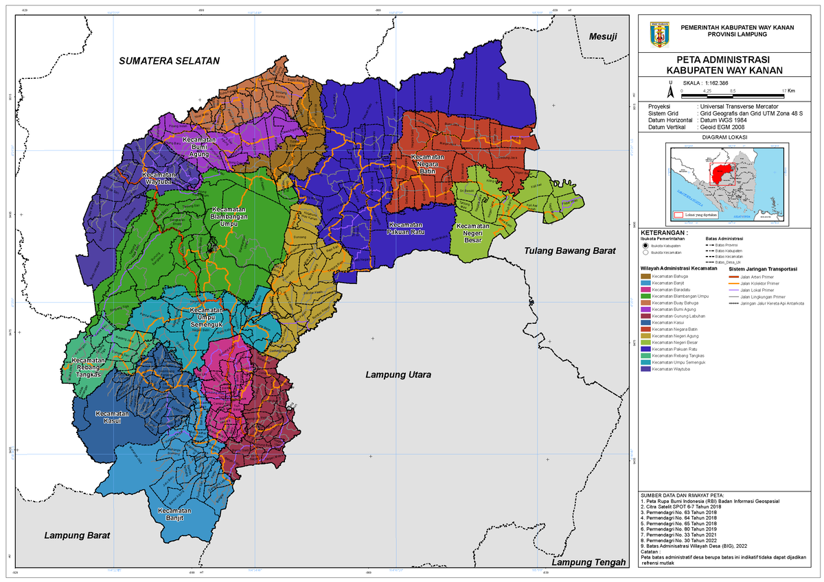PETA Administrasi WAY Kanan ...