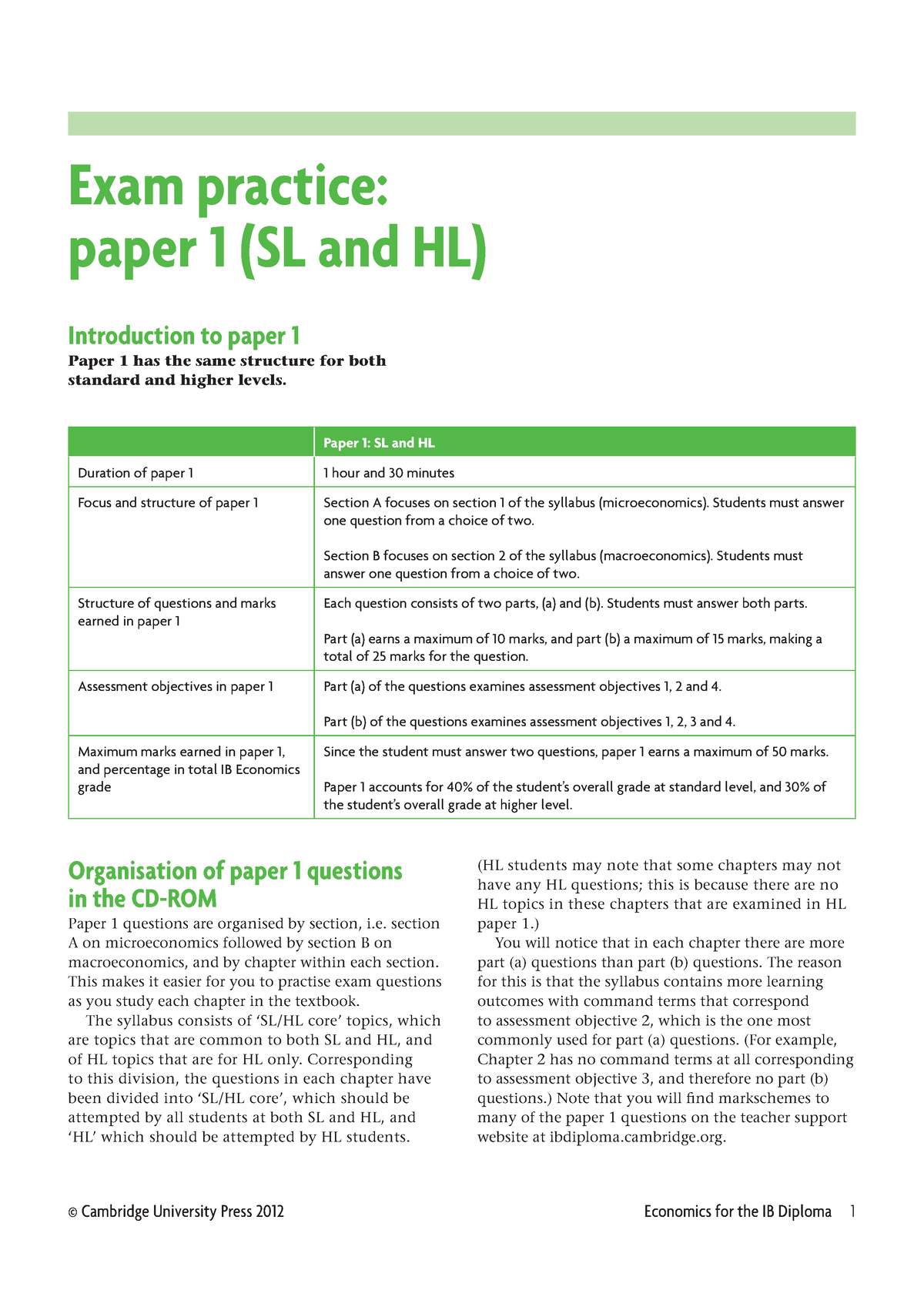 IB Econ Question Bank Exam Practice Paper 1 SL And HL Introduction 