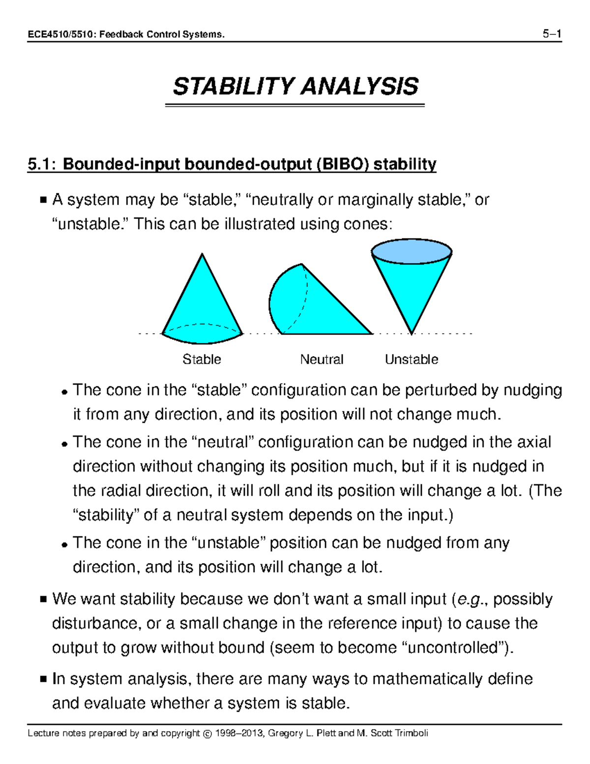 Stability Analysis - 2019-2020 Lecture Notes - ECE4510/5510: Feedback ...