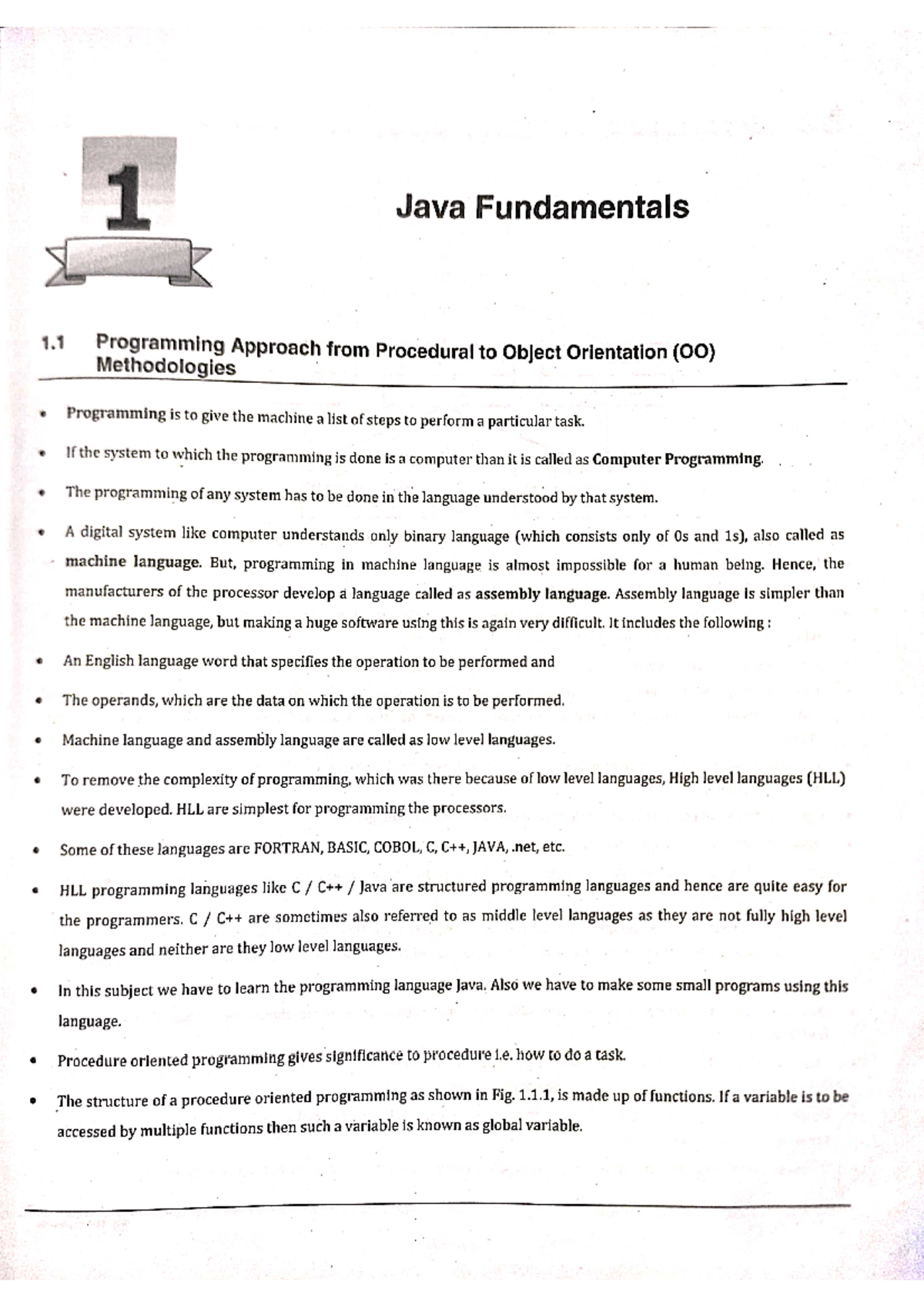 Fundamentals of JAVA Programming - 1 Java Fundamentals 1 Programming ...