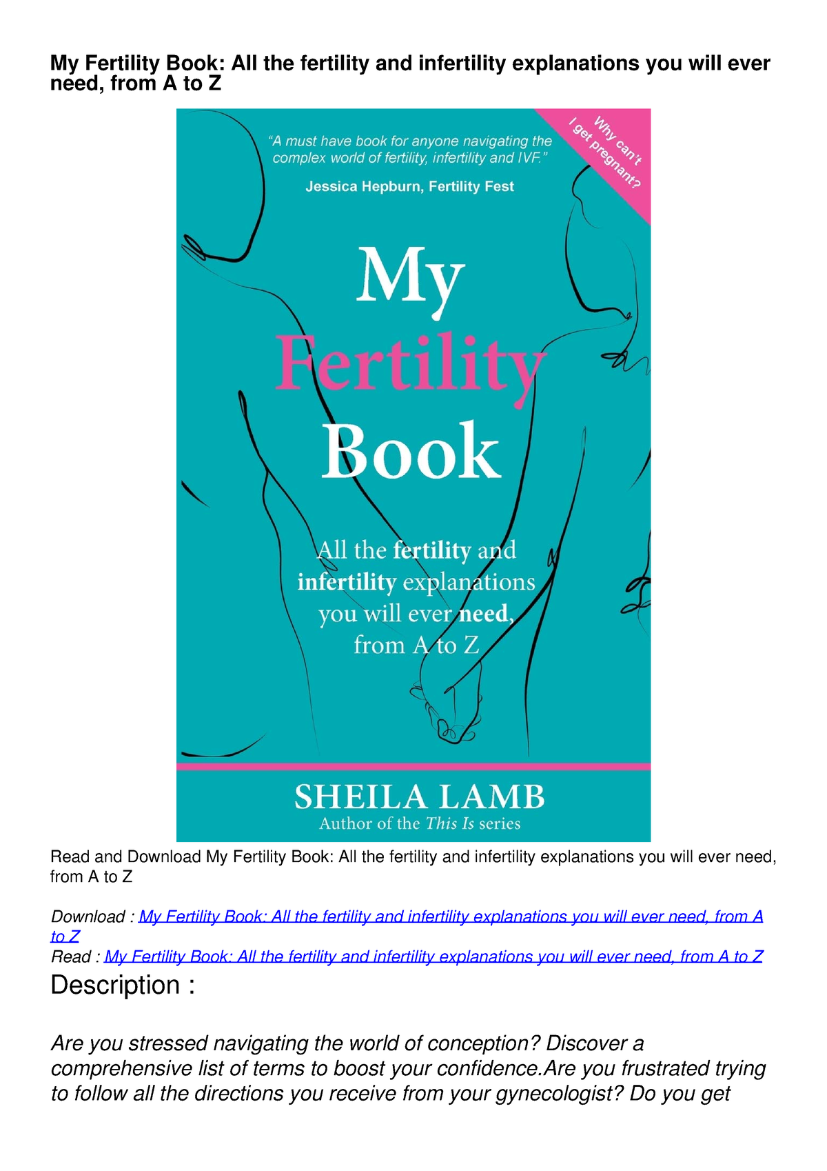 Pdfread My Fertility Book All The Fertility And Infertility Explanations You Will Ever Need 3184