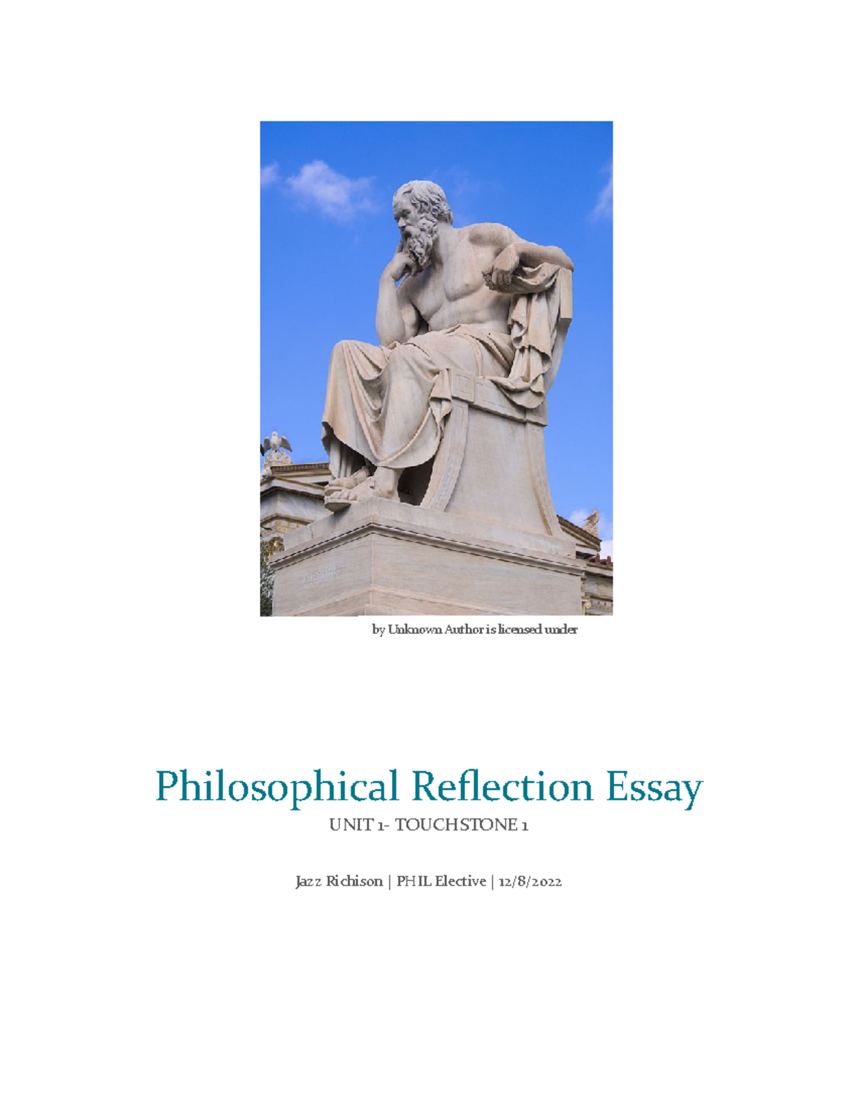 philosophical reflection essay sophia