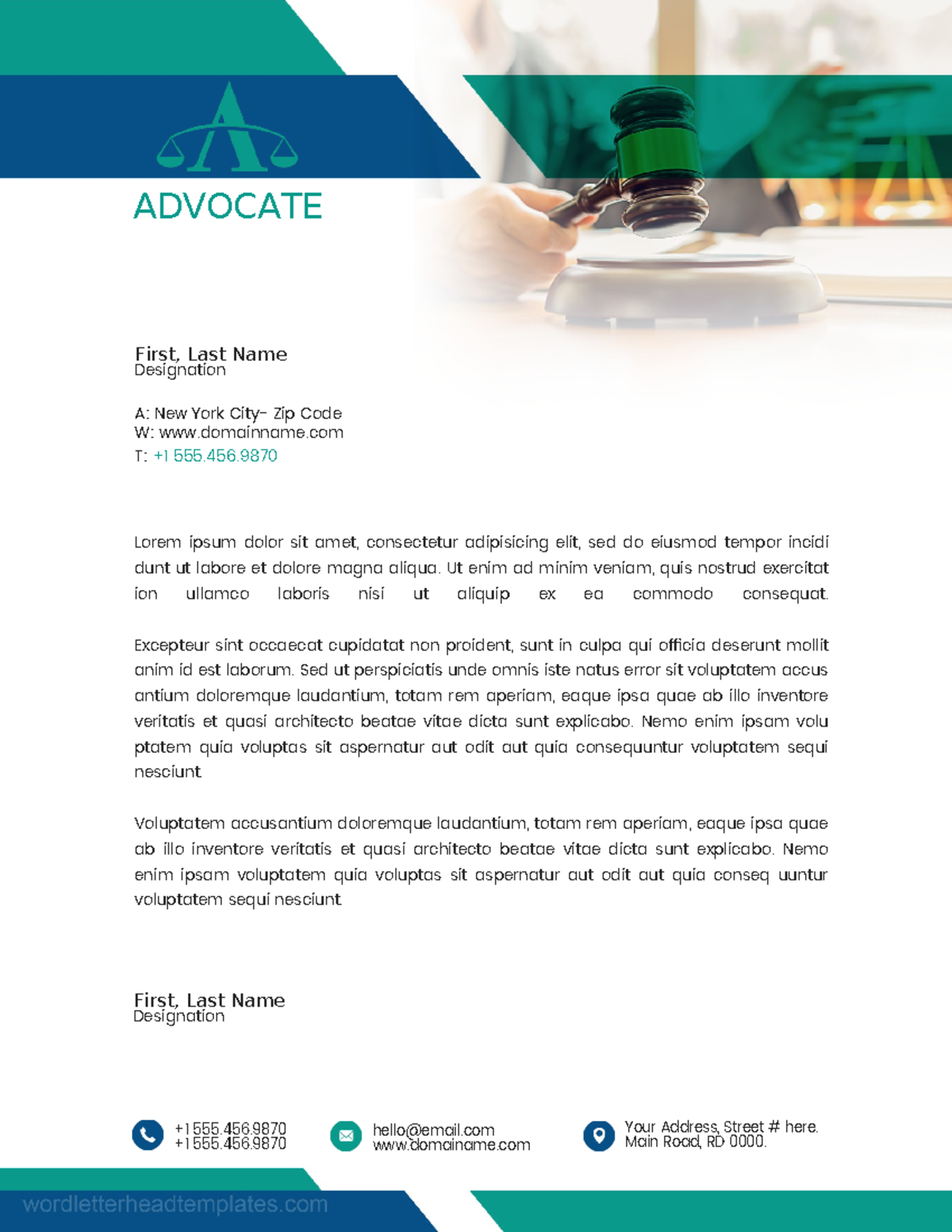 Advocate-letterhead-1 - First, Last Name Designation A: New York City ...