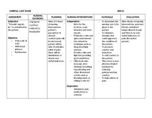 NCP for Acute pain - Roxanne M. Navarro Nursing Care Plan Feb. 13, 2014 ...
