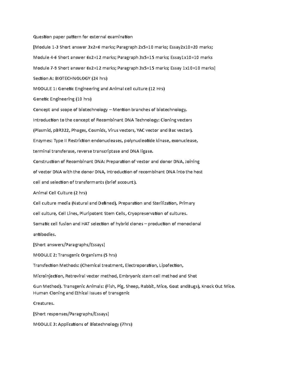 Question paper 4 5th sem - Question paper pattern for external ...