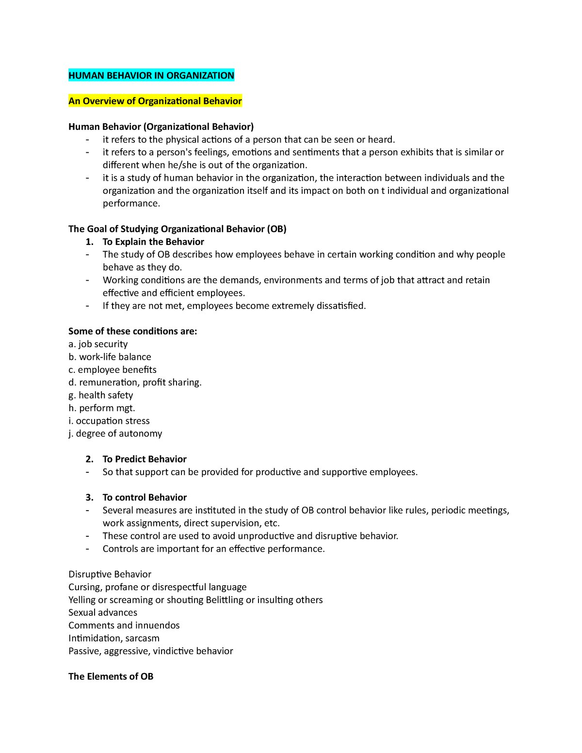 organizational-behavior-it-refers-to-a-person-s-feelings-emotions